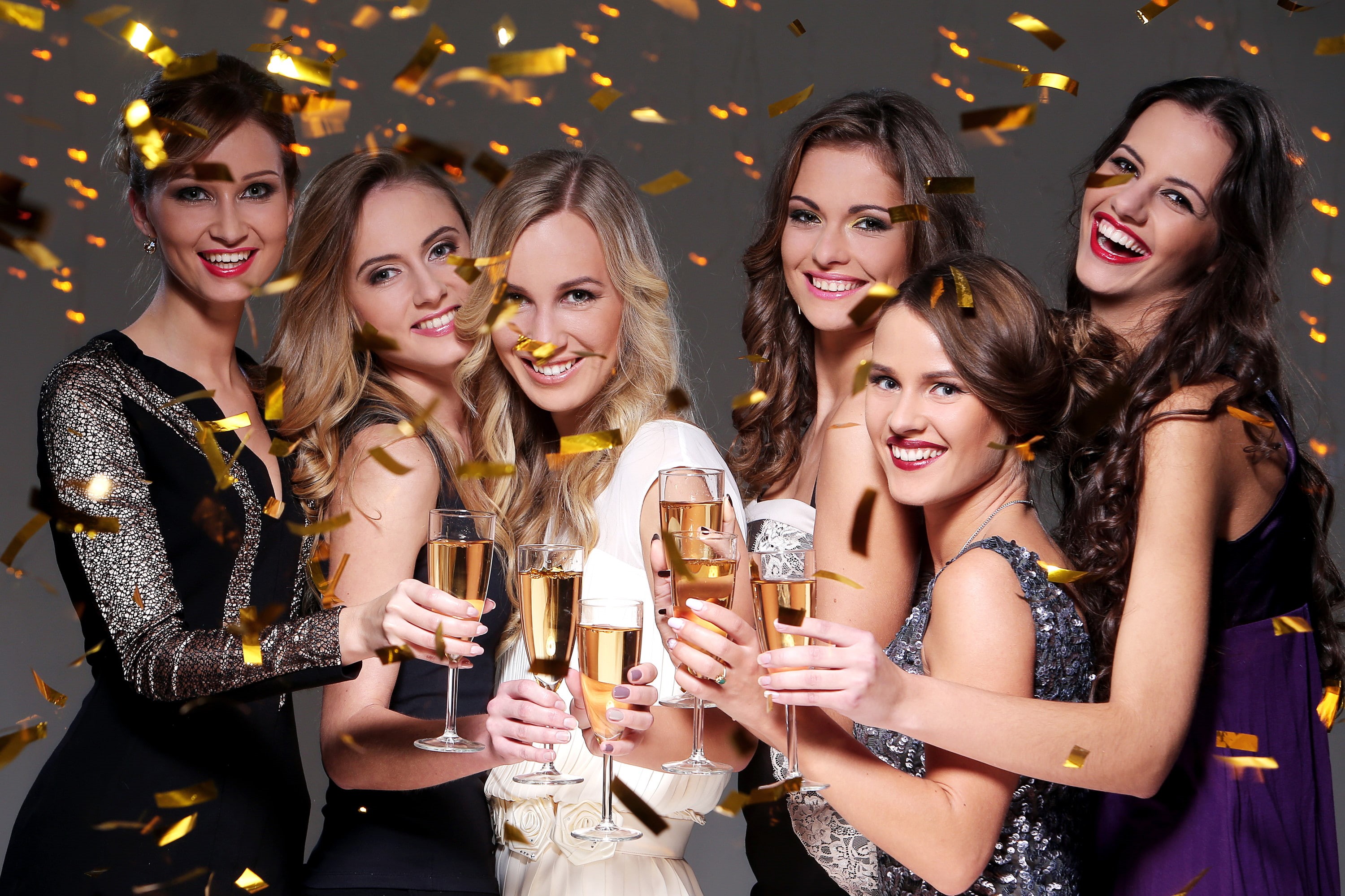 celebracion, grupo, amigas, nuevo, 2K, holiday, HD Wallpaper