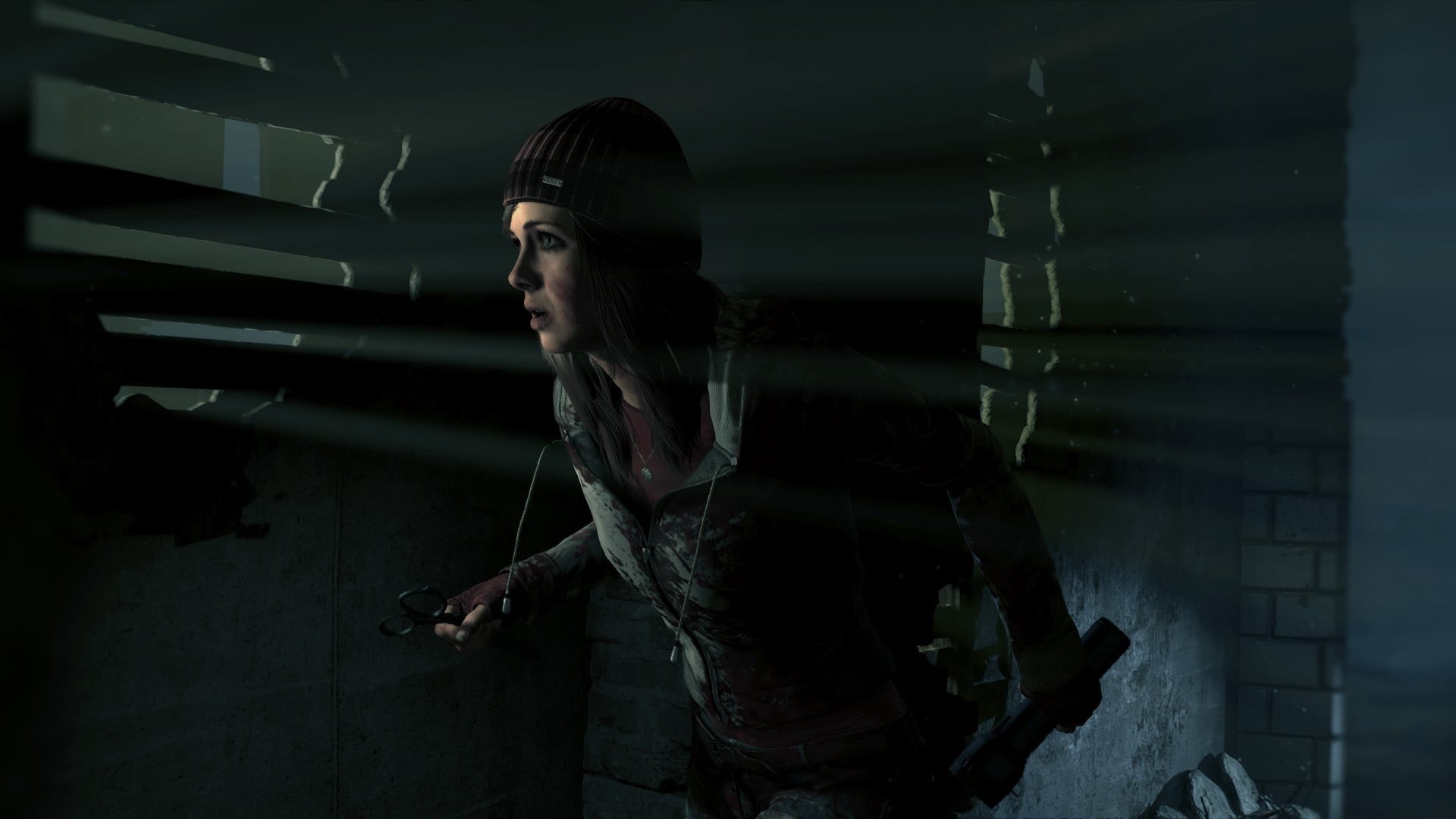 adult, contemplation, s, architecture, Until Dawn, looking, white, dress, Ashley (Until Dawn), PlayStation 4, black, dark, young adult, shirt, casual clothing, HD Wallpaper