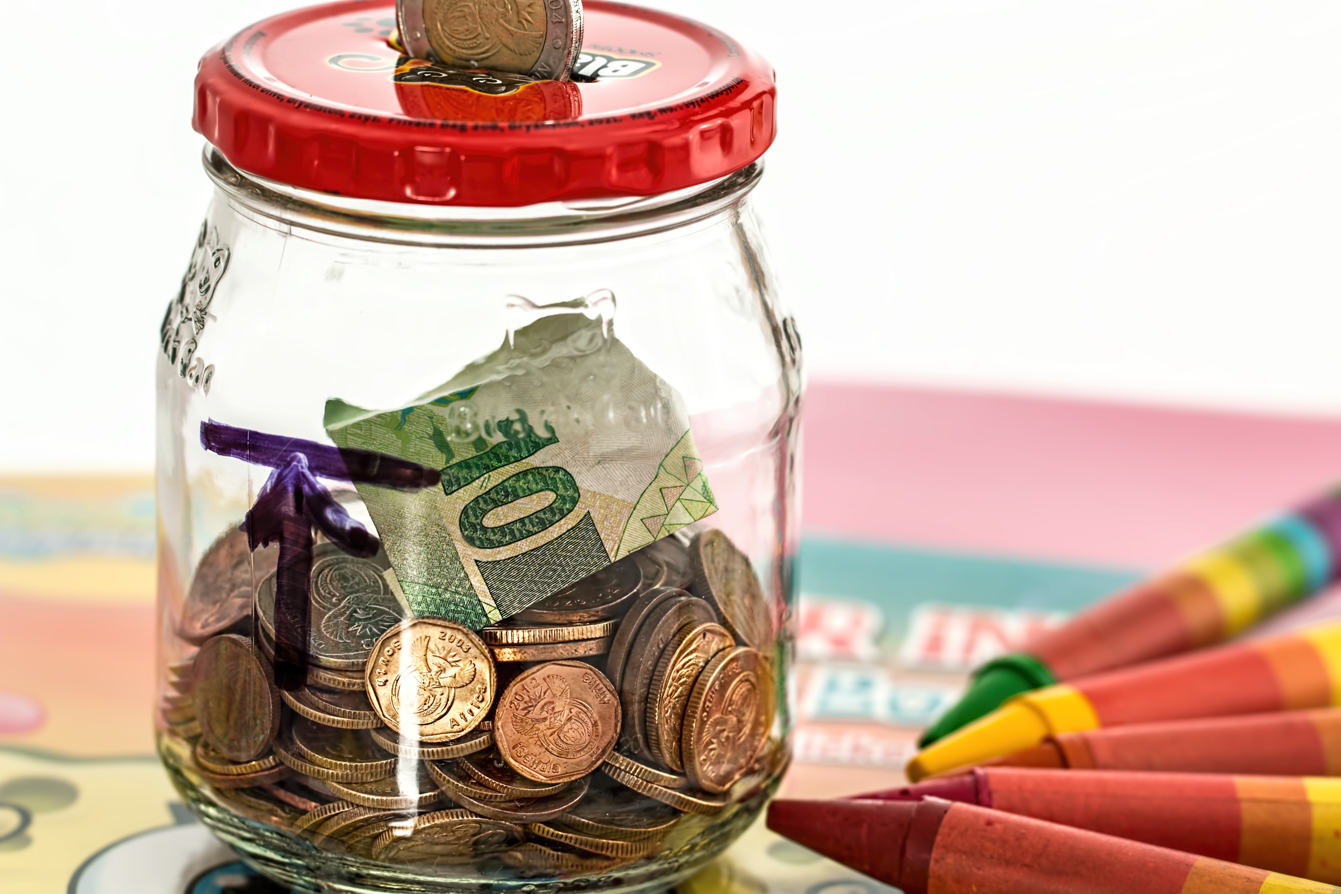 coinage, budget, container, no people, plant, jar, business, still life, cash, savings, loose change, finance, indoors, assorted, food and drink, banknote, HD Wallpaper