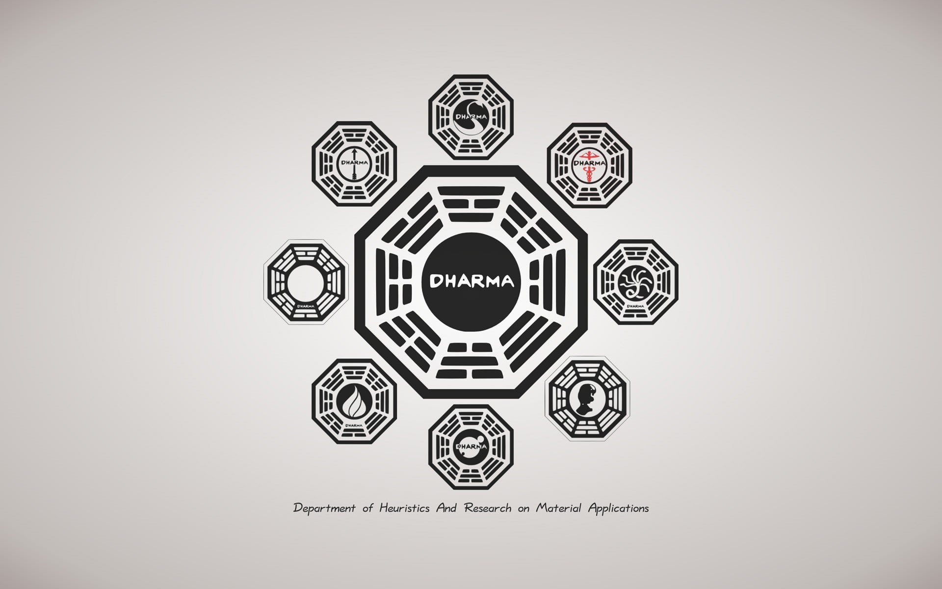 dharma, built structure, logo, geometric shape, copy space, art and craft, design, creativity, Lost, no people, indoors, representation, black color, shape, HD Wallpaper