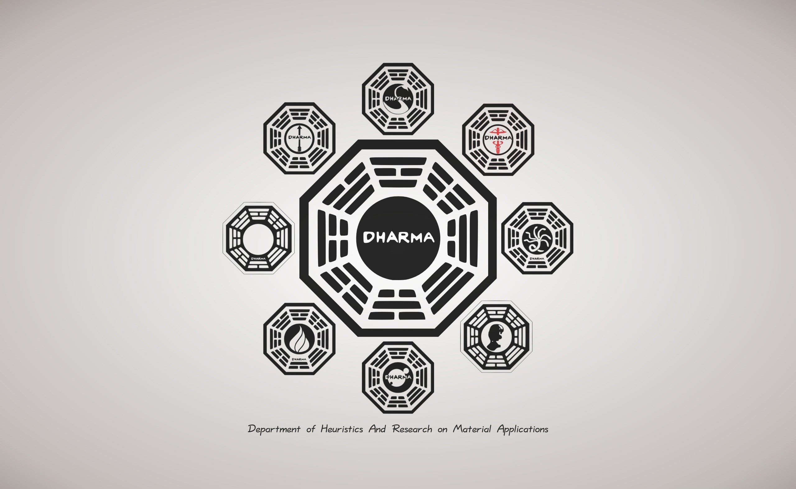 2K, pattern, symbol, black color, tv, shape, architecture, Movies, art and craft, Series, indoors, sketch, Dharma, Lost, geometric shape, chart, creativity, HD Wallpaper