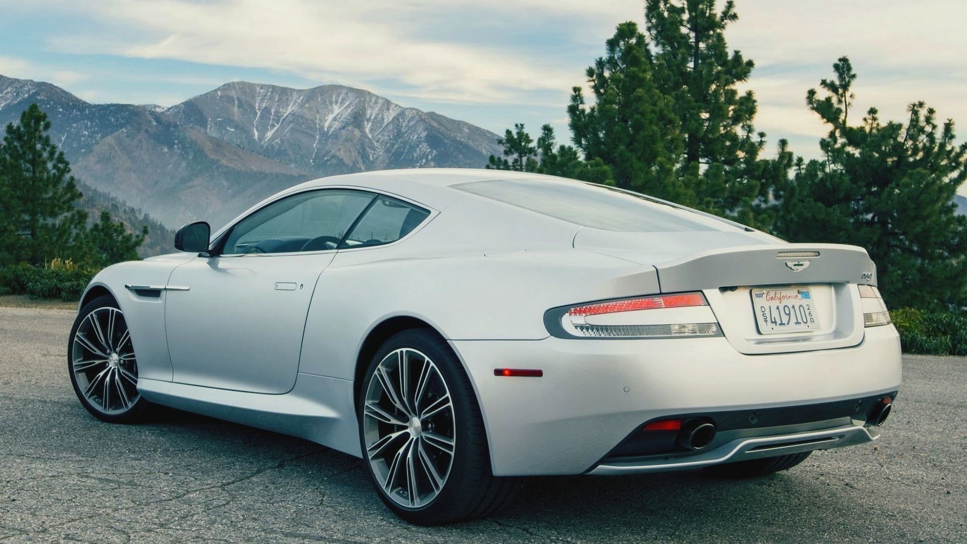 land vehicle, coupe, cloud - sky, transportation, motor vehicle, road, outdoors, mountain, Aston Martin DBS, travel, nature, mode of transportation, car, HD Wallpaper