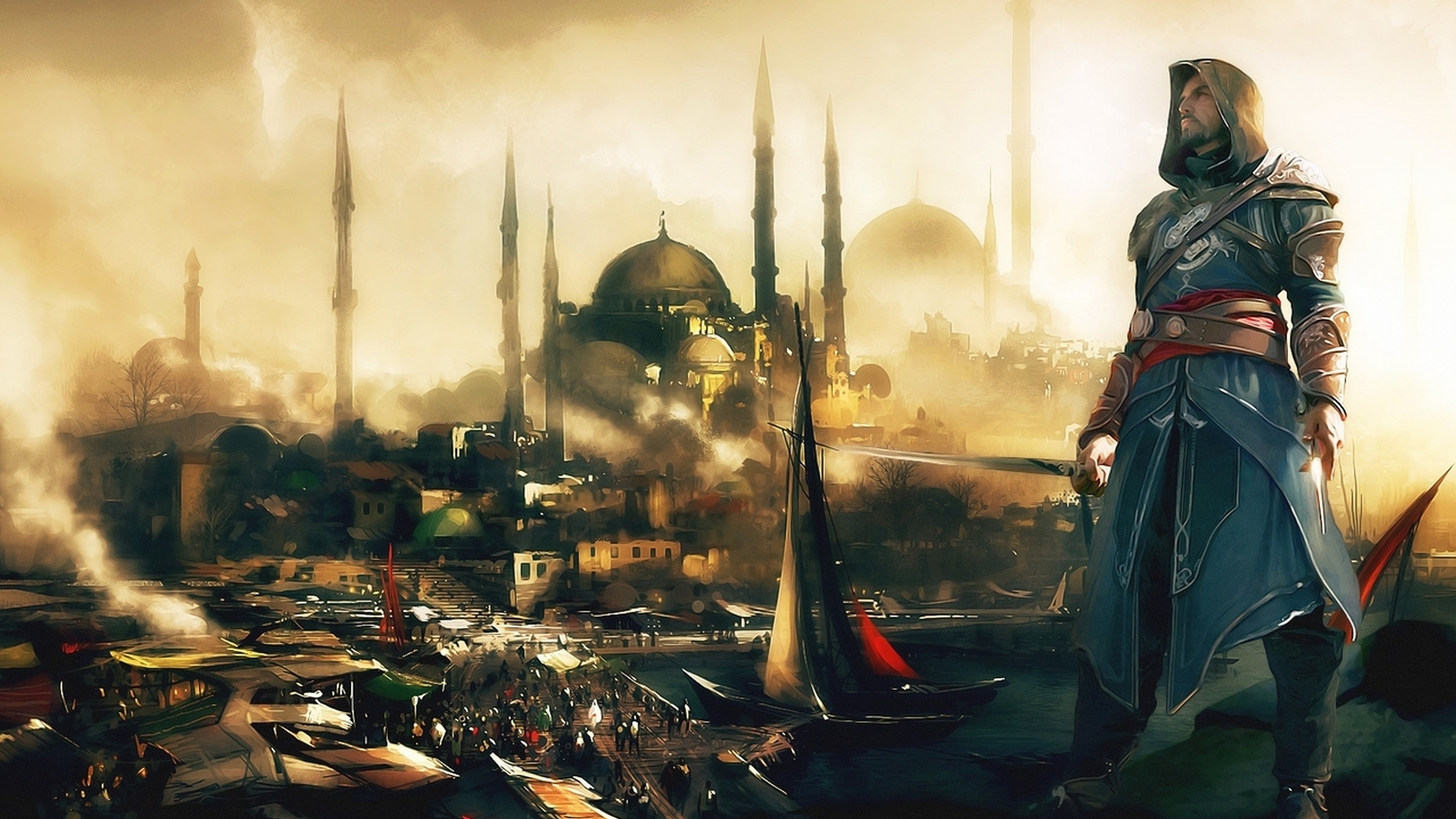 assasins, games, creed, mosque, 4K, istanbul, video, HD Wallpaper
