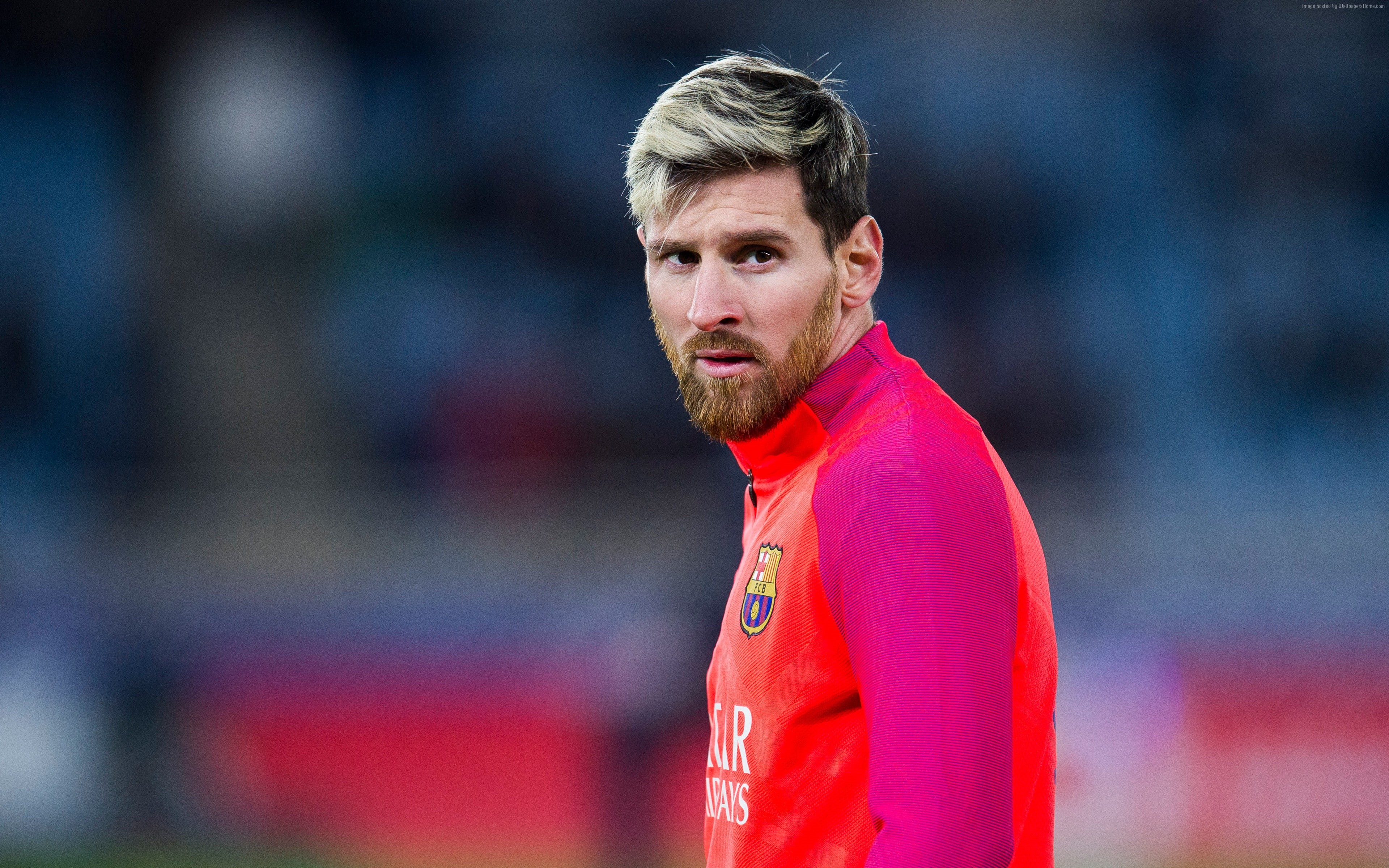 Barcelona, FCB, 4K, 4K, soccer, Lionel Messi, HD Wallpaper