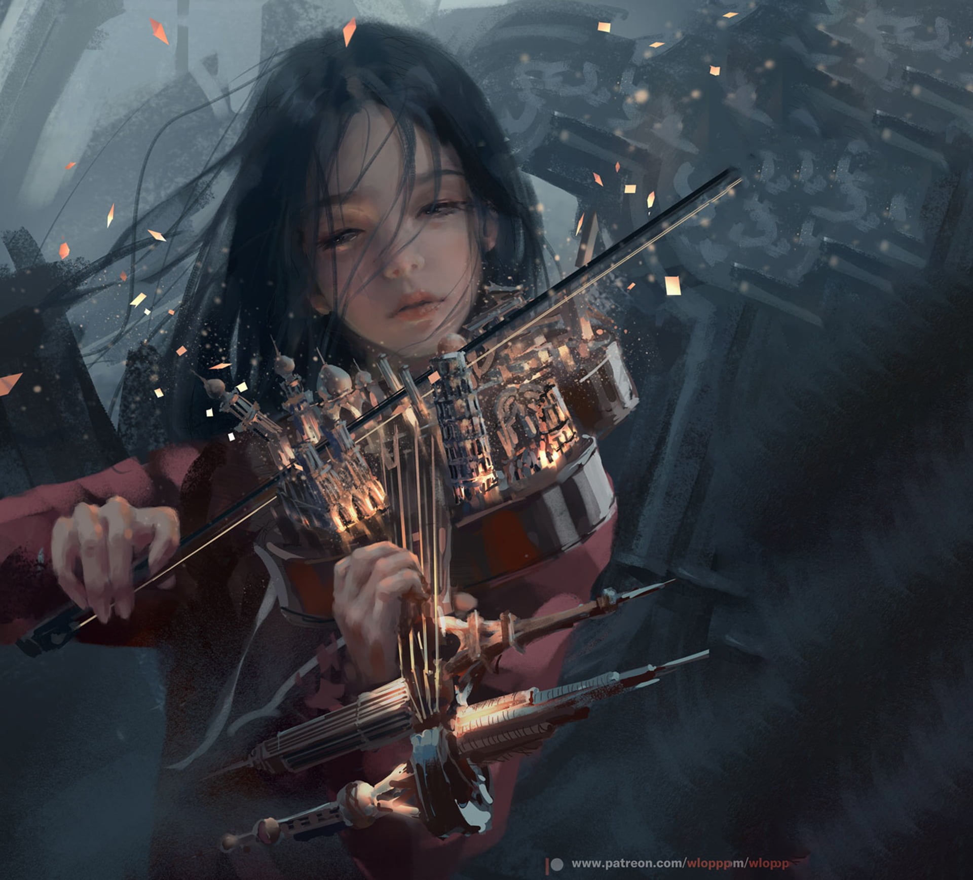 Violin, Girl, Women, Fantasy, Violinist, 1080P, HD Wallpaper