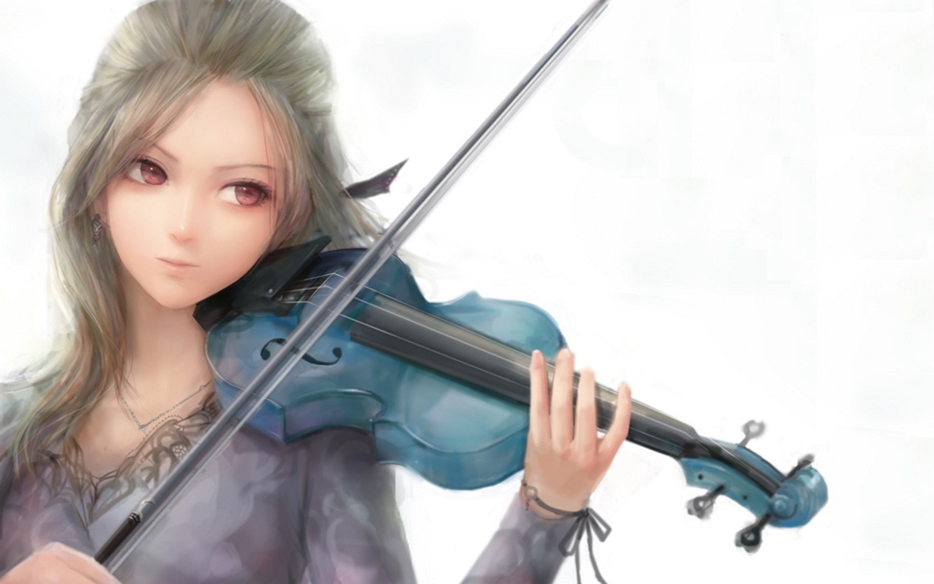 bow - musical equipment, teenager, artist, arts culture and entertainment, front view, musician, skill, hairstyle, violin, playing, indoors, hair, violinist, HD Wallpaper