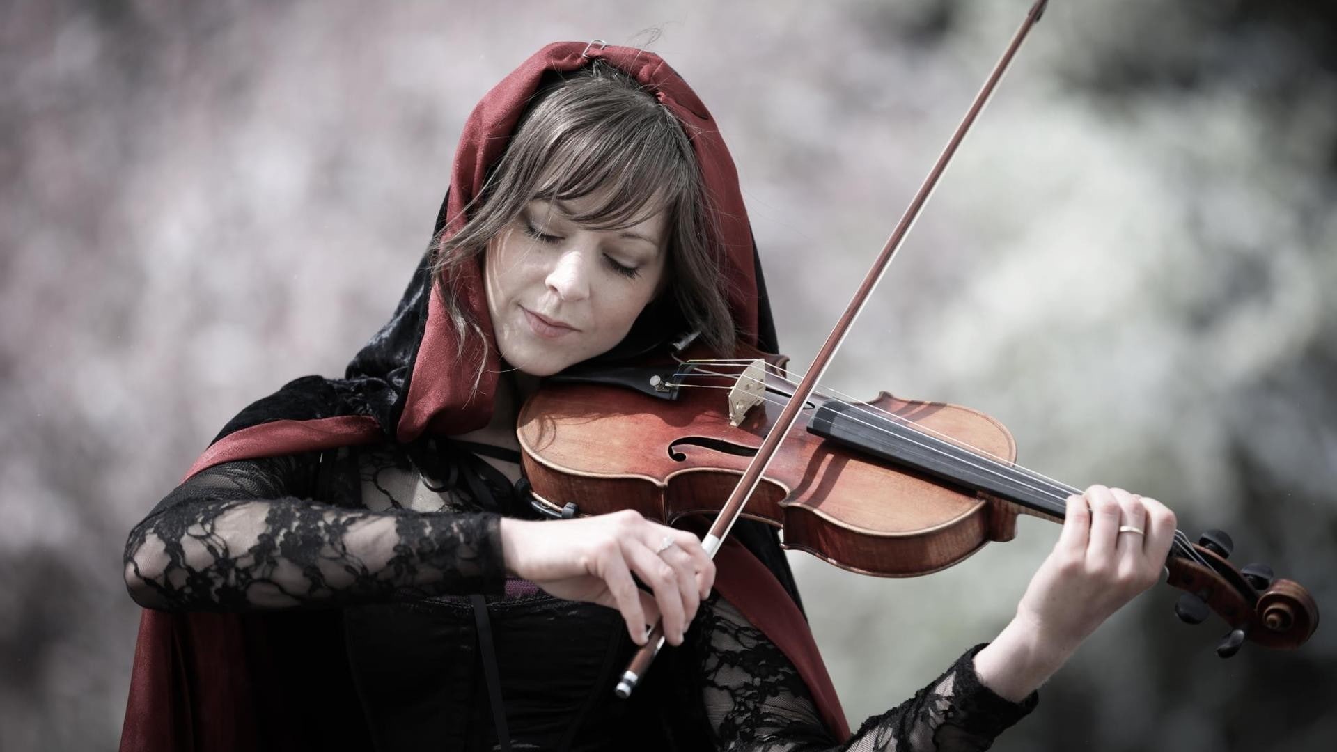 1080P, young adult, playing, artist, skill, violinist, musical equipment, hair, cloaks, women, teenager, musician, focus on foreground, music, one person, HD Wallpaper