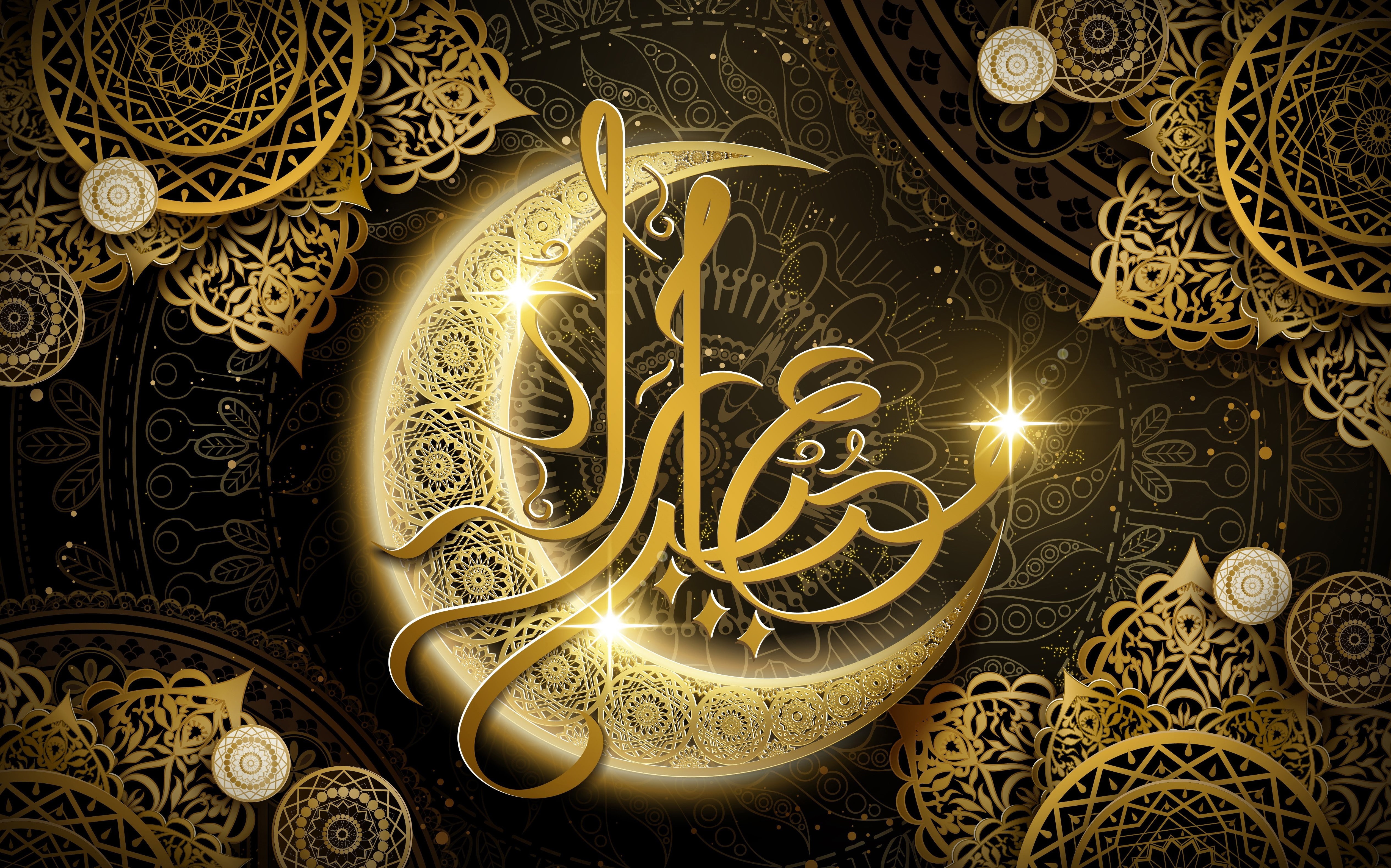 religion, Ramadan, patterns, a month, 4K, HD Wallpaper