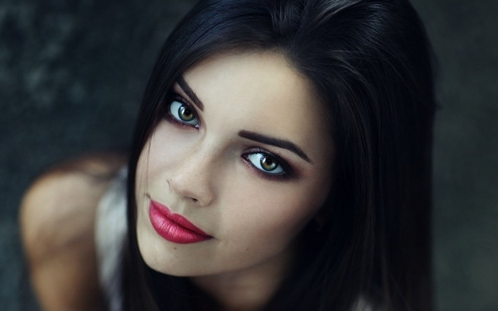 eyes, blue, framm, face, alyssa, woman, brunette, girl, 720P, beautyful, HD Wallpaper