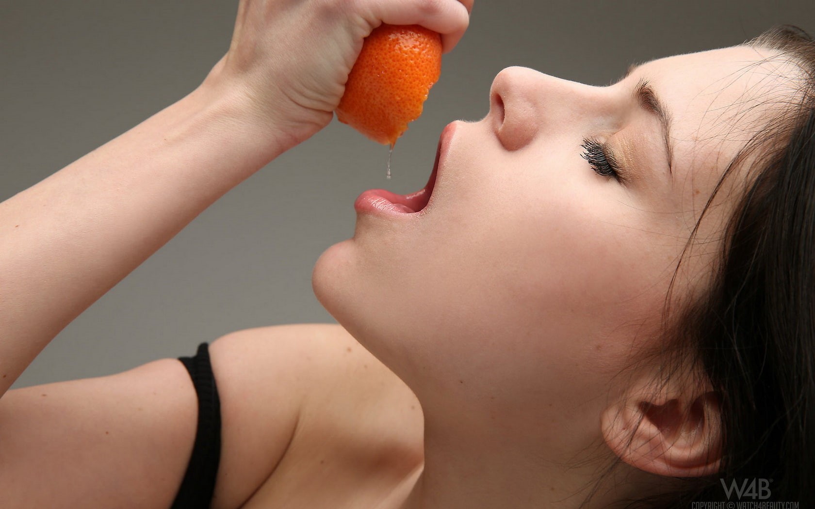 beautyful, model, face, eyes, closed, girl, 720P, orange, woman, marina t, HD Wallpaper