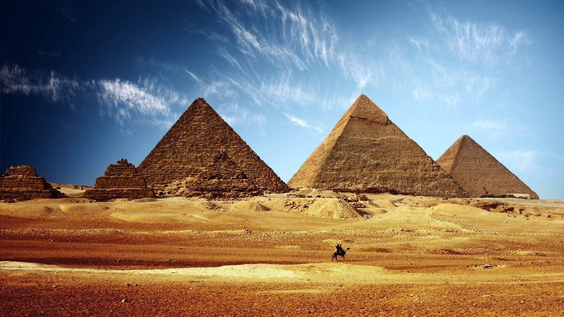 nature, cloud - sky, travel destinations, 1080P, land, history, architecture, outdoors, archaeology, Egypt, day, desert, climate, travel, built structure, HD Wallpaper