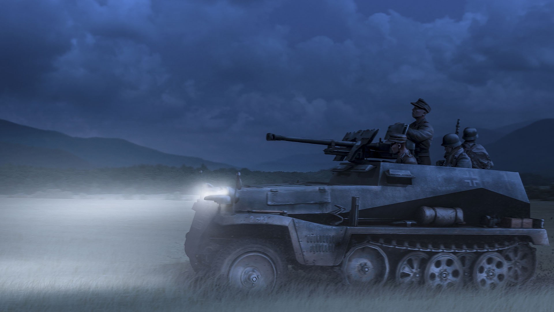 day, transportation, weapon, digital art, outdoors, army, conflict, military, mountain, vehicle, armored tank, government, nature, war, World War II, tank, HD Wallpaper