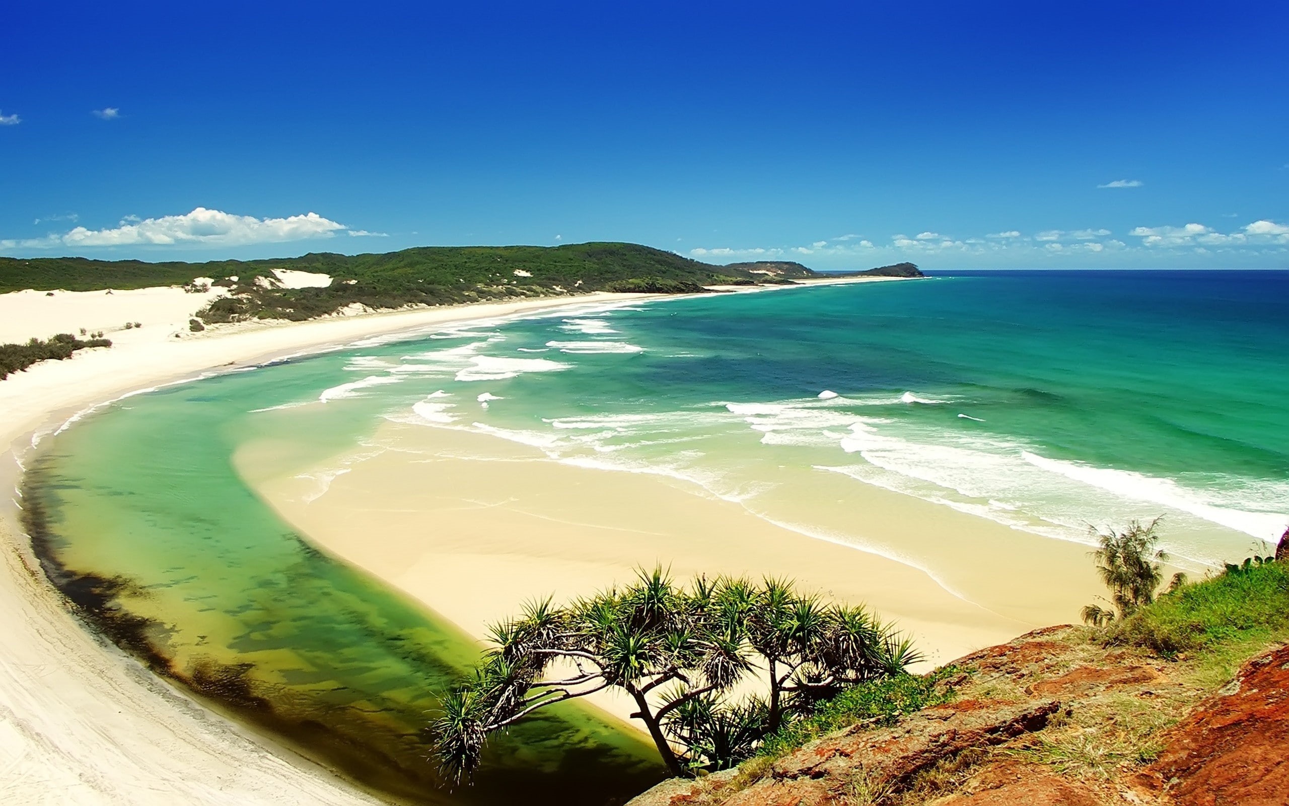 landscape, nature, queensland, Australia, Fraser Island, 2K, HD Wallpaper