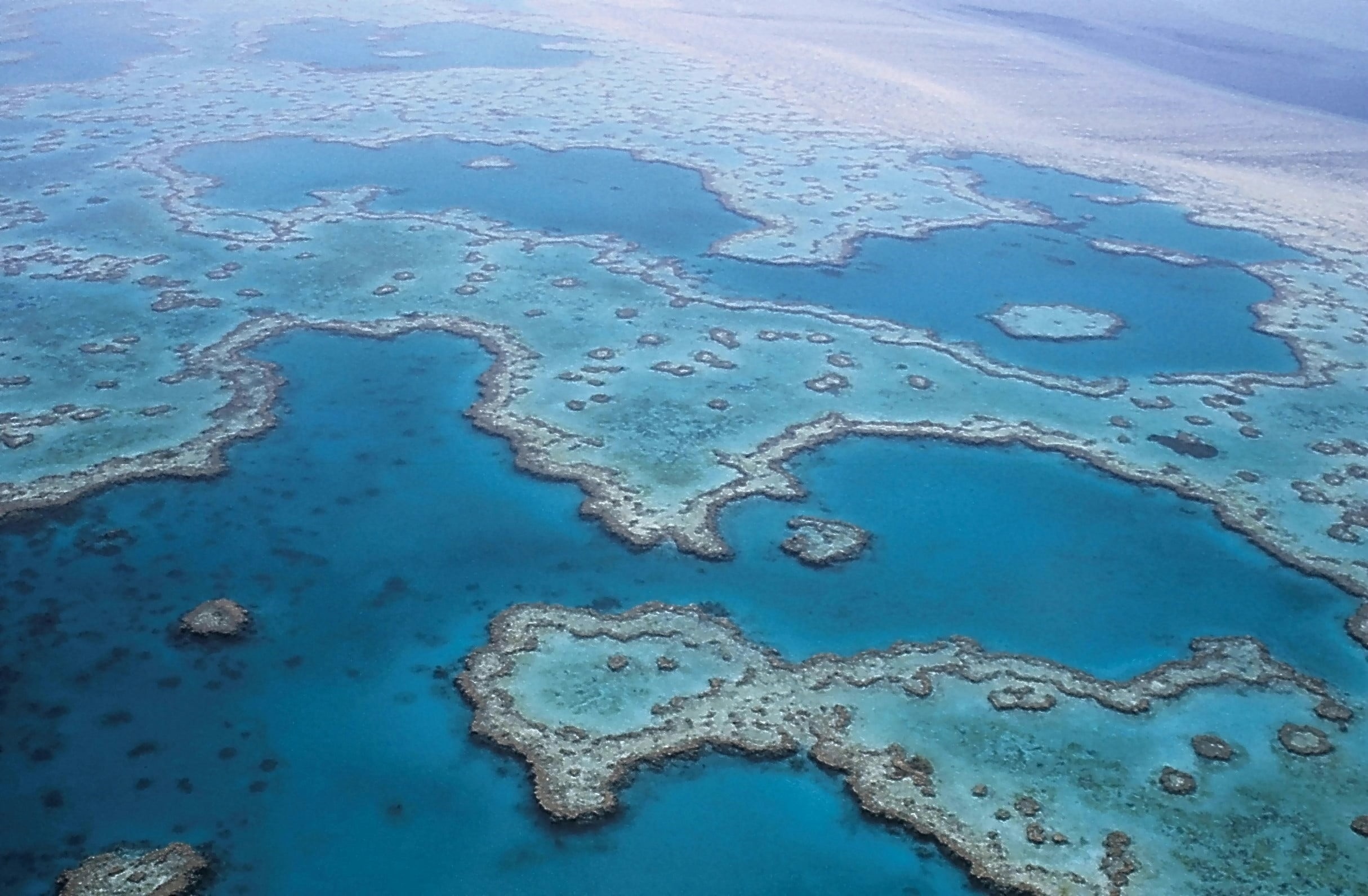 environment, nature, tranquility, scenics - nature, blue, aerial View, day, ocean, water, queensland, australia, coral, no people, hole, wet, island empire, HD Wallpaper