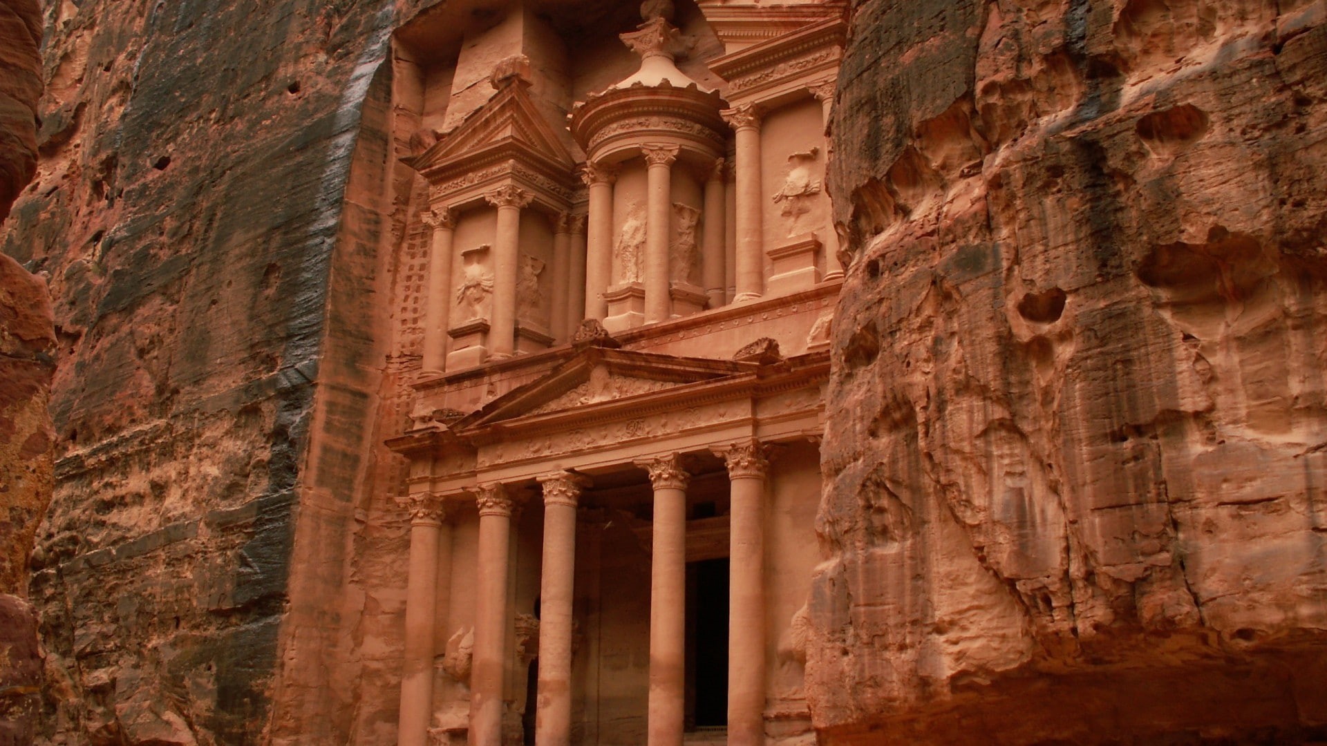 1080P, rocks, landscape, cliff, Petra, HD Wallpaper