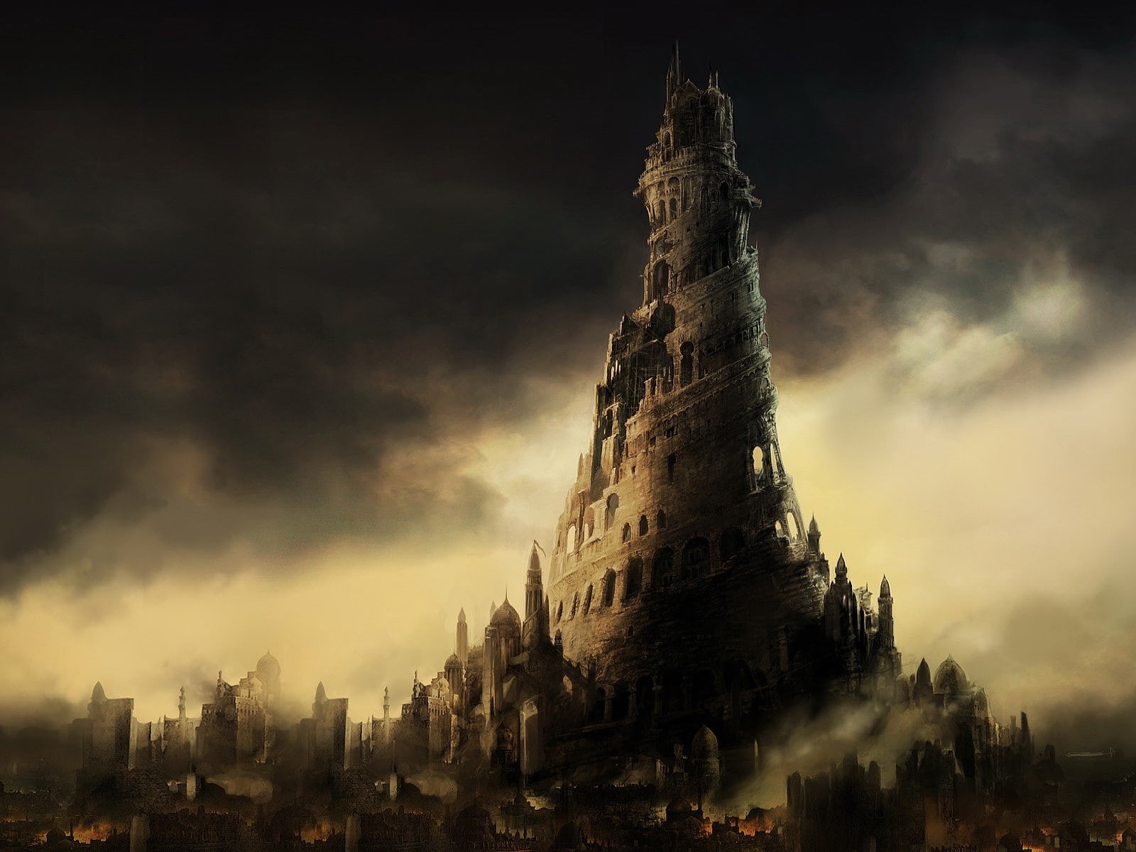 digital art, 720P, CGI, Tower of Babel, HD Wallpaper