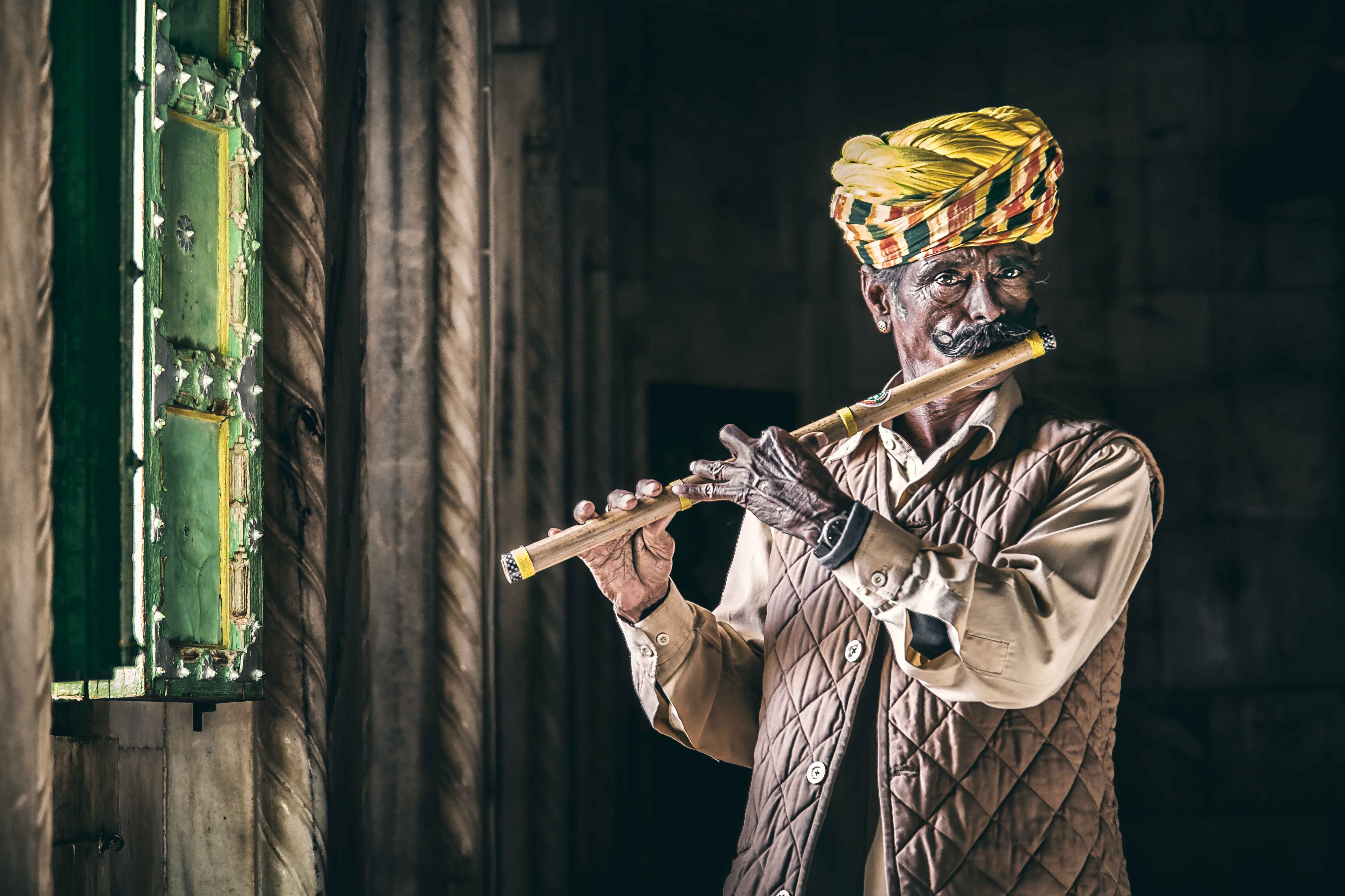 Rajasthan, Portrait, Jodhpur, 5K, flautist, India, HD Wallpaper