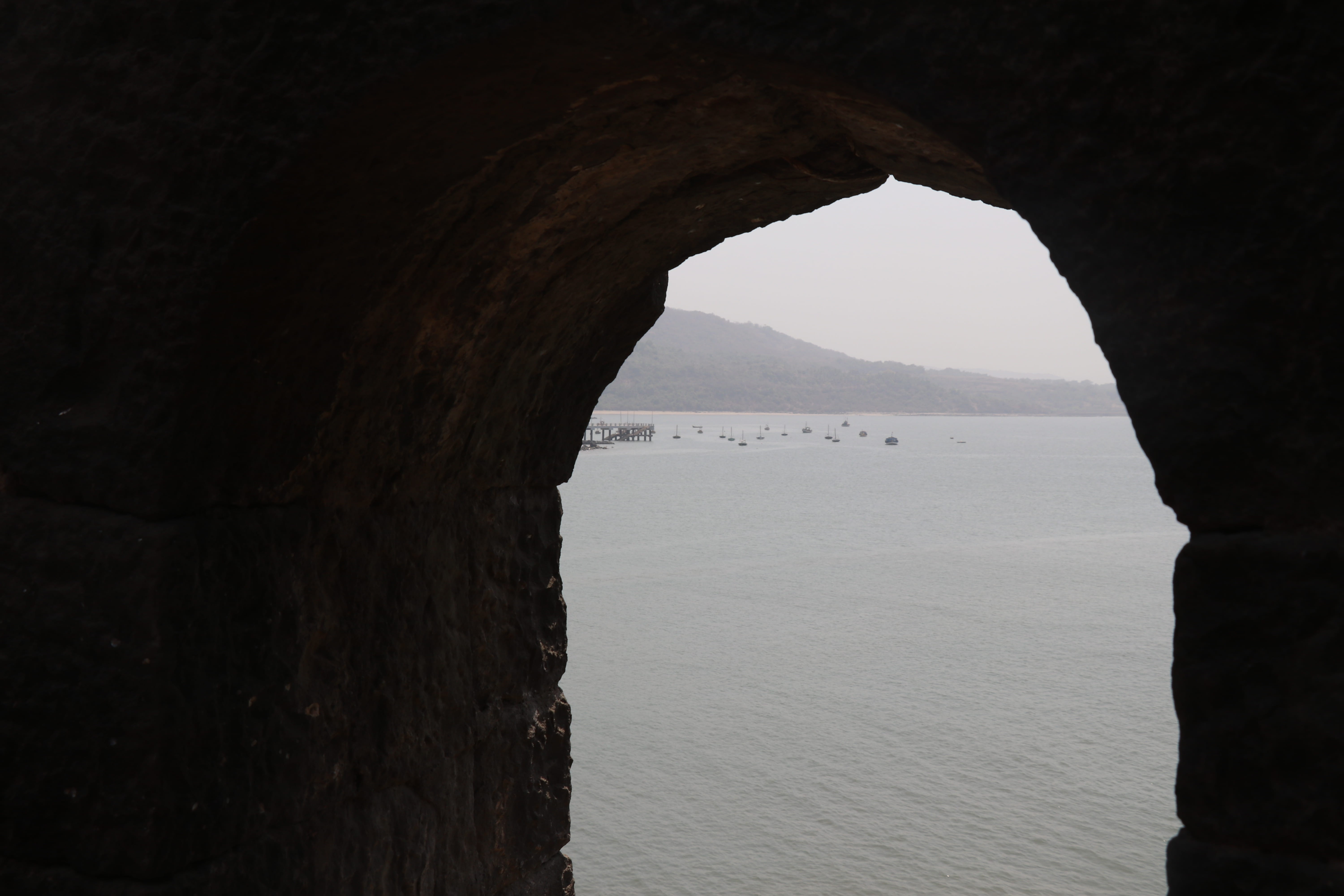 no people, tranquility, sea, tranquil scene, india, water, #Lightinthedarkness, solid, rock - object, maharashtra, outdoors, arch, sky, scenics - nature, HD Wallpaper