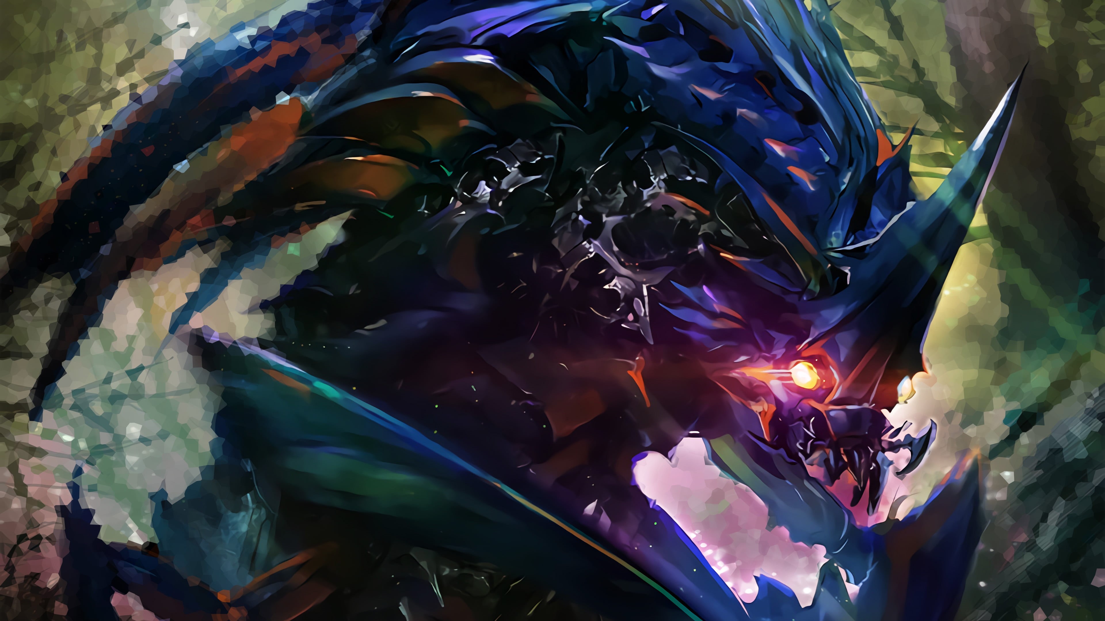 dota, high angle view, close-up, outdoors, creativity, anime, nature, multi colored, 4K, wall - building feature, water, assassin, full frame, art and craft, HD Wallpaper