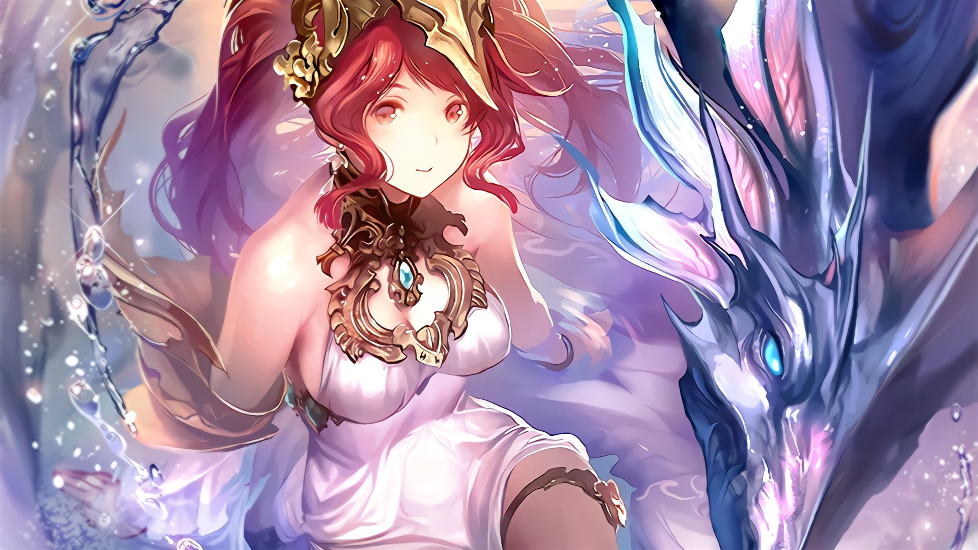 young women, Sibyl (Shadowverse), illustration, smiling, white, redhead, real people, fragility, woman, long hair, art and craft, adult, representation, HD Wallpaper