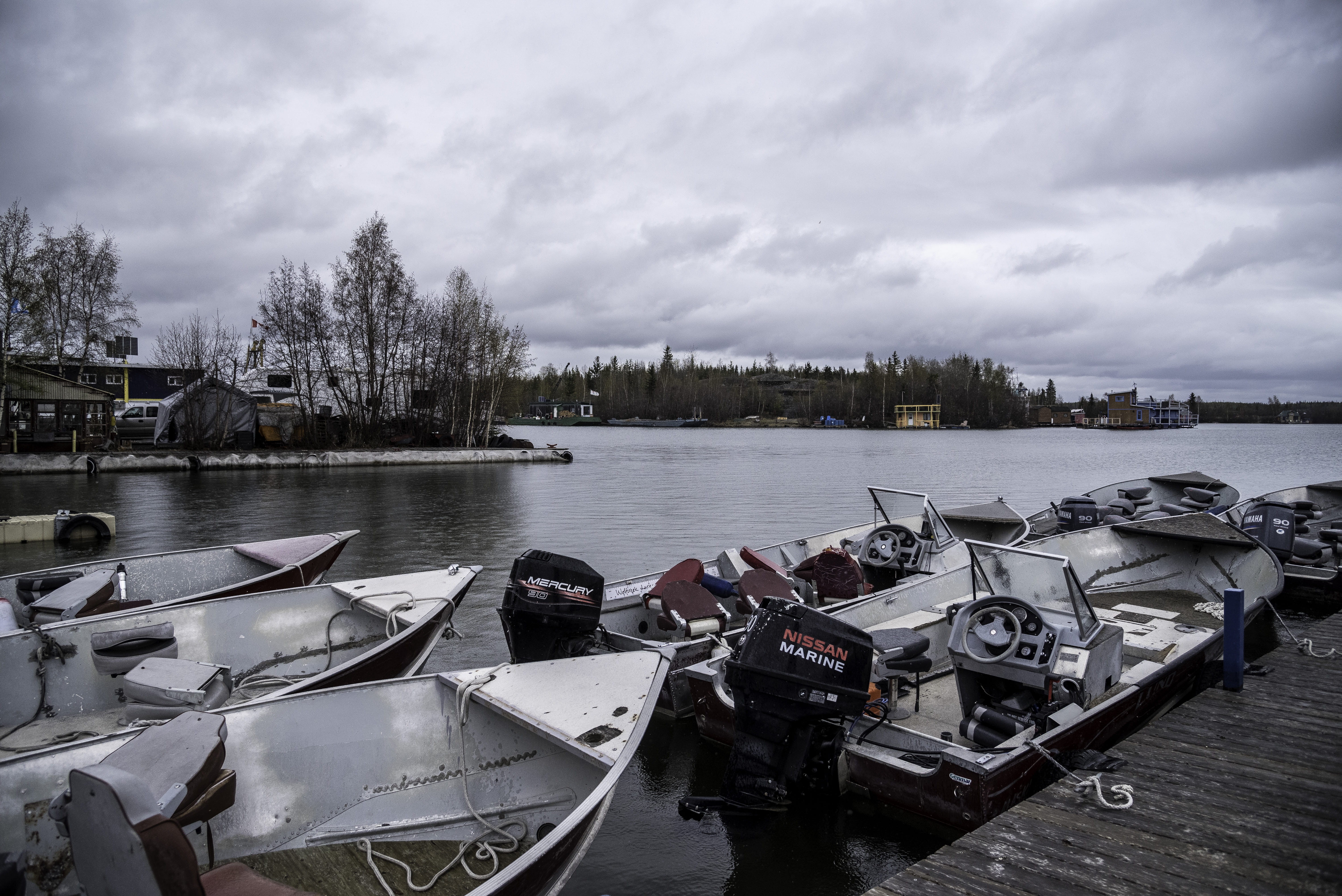 outdoors, moored, no People, nautical Vessel, water, Old Town, transportation, nature, military, river, old, tree, 5K, Yellowknife, cloud - sky, landscape, HD Wallpaper