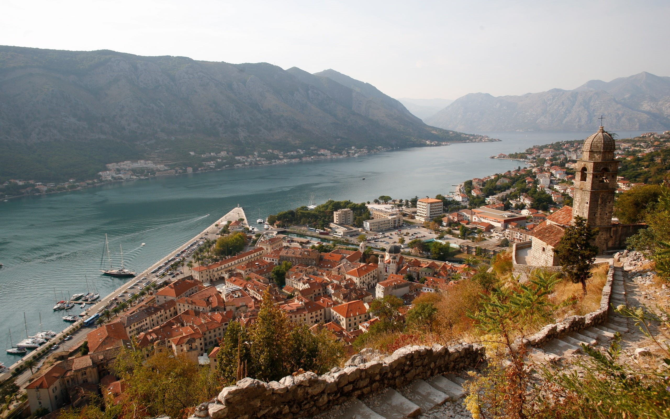 backgrounds, kotor, desktop, fortifications, st, windows, view, montenegro, john, panoramic, 2K, HD Wallpaper