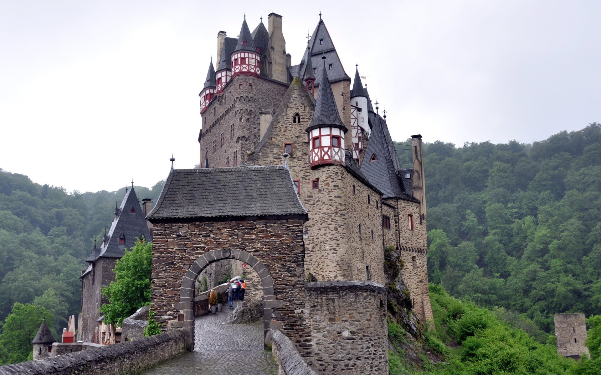 Germany, 1080P, castles, burg, gray, bricks, Castle, eltz, roof, black, HD Wallpaper