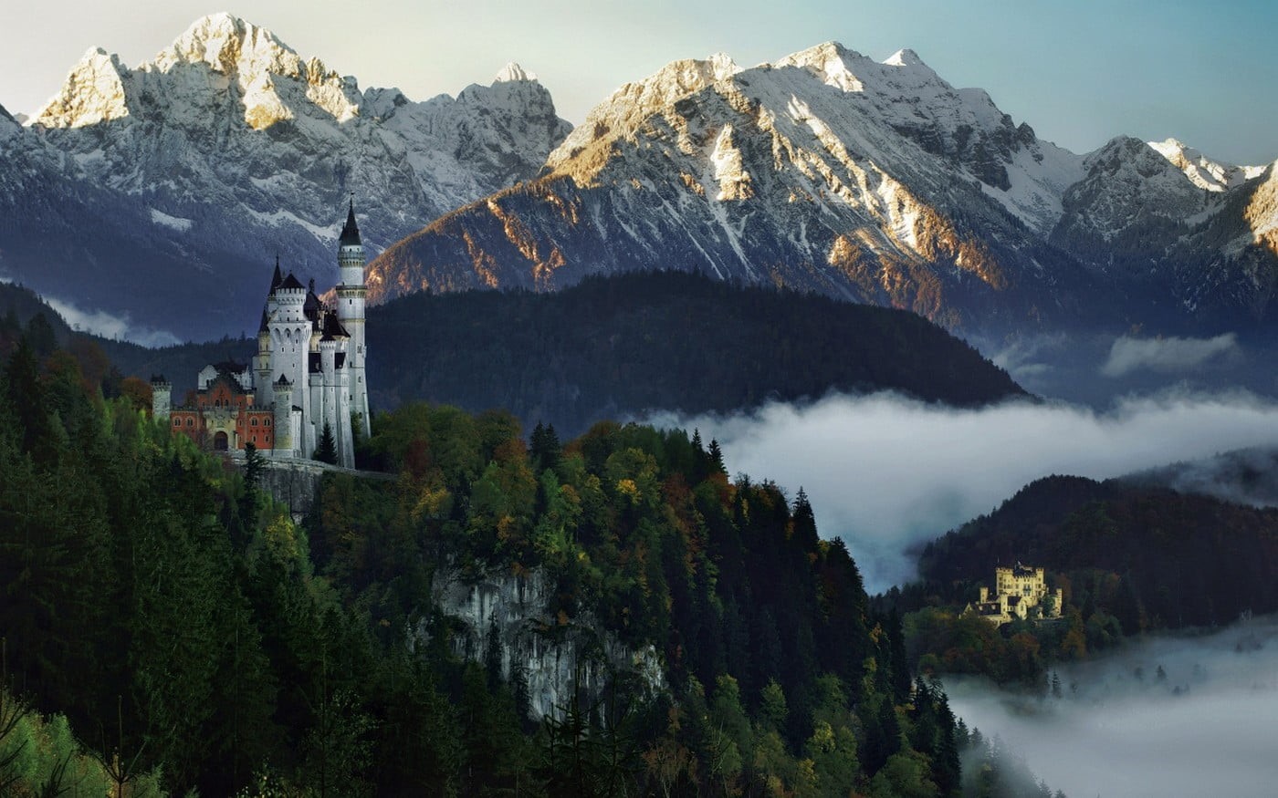 nature, no people, foggy, tranquil scene, sky, cold temperature, architecture, environment, scenics - nature, tranquility, built structure, mountain range, HD Wallpaper