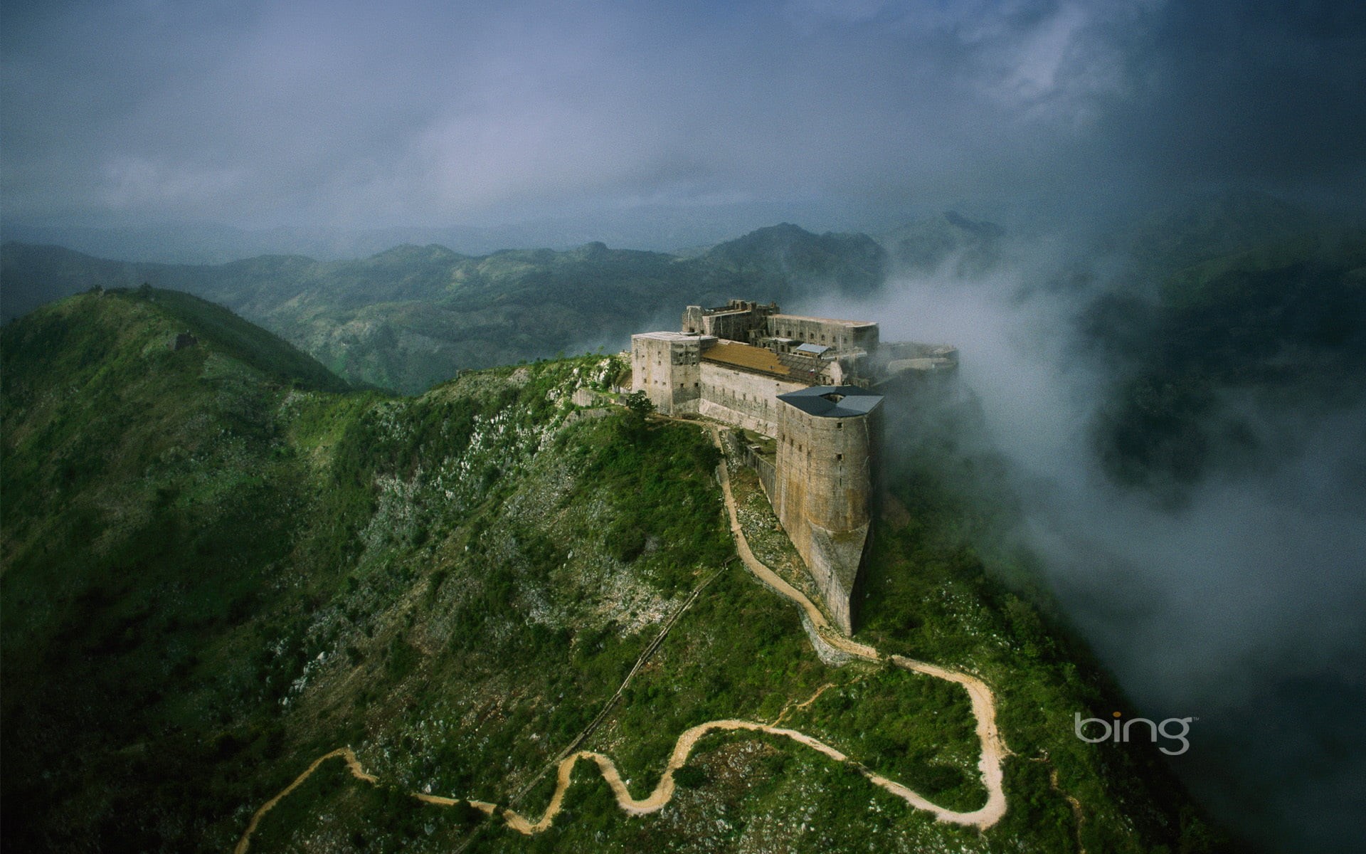 china - East Asia, 1080P, tower, ancient, road, sky, mountain Peak, wall - Building Feature, mountains, architecture, asia, travel, castle, the past, green Color, HD Wallpaper