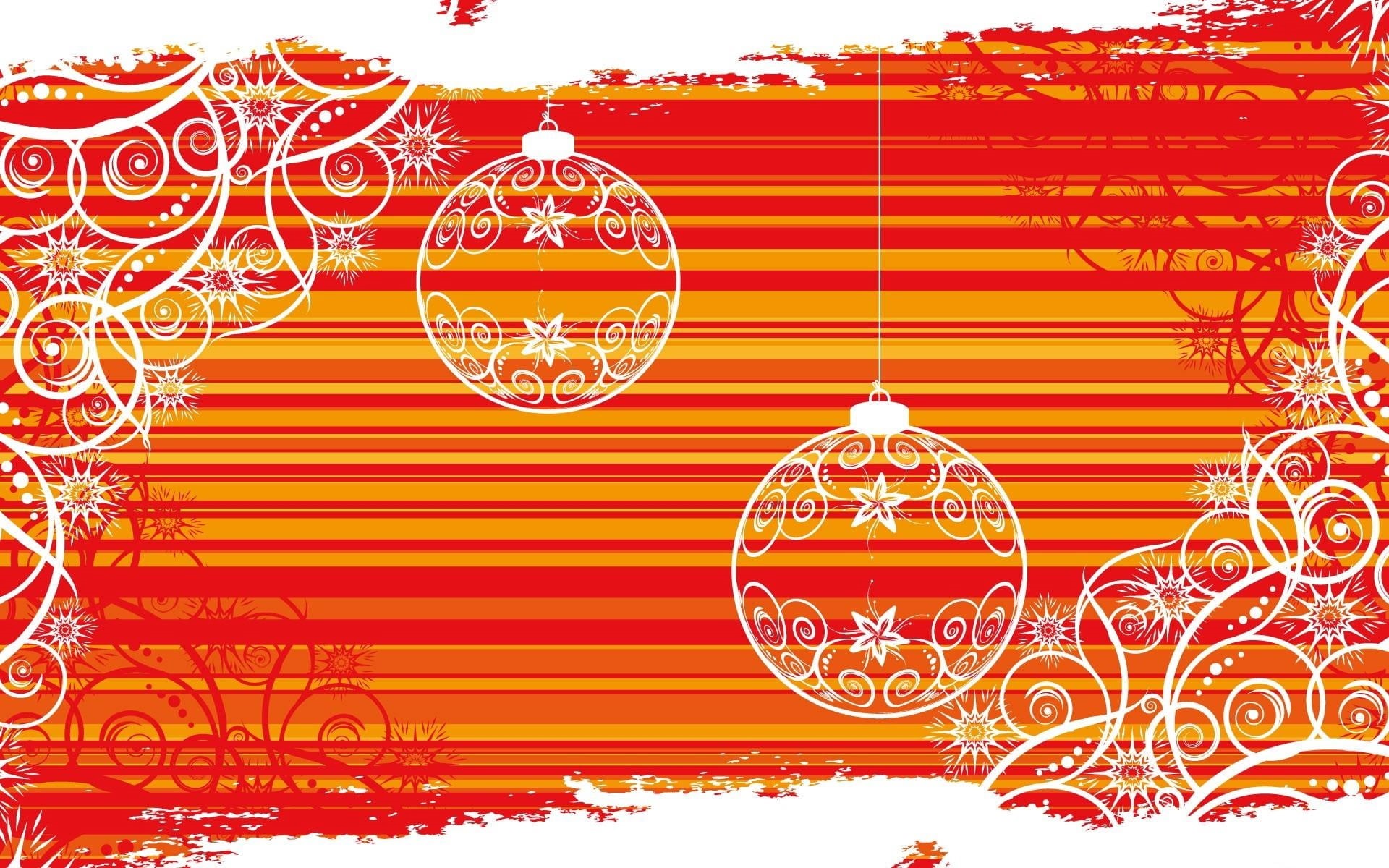 grunge, bauble, christmas Decoration, snowflake, illustrations And Vector Art, symbol, vectors, background, christmas decorations, orange Color, illustration, HD Wallpaper