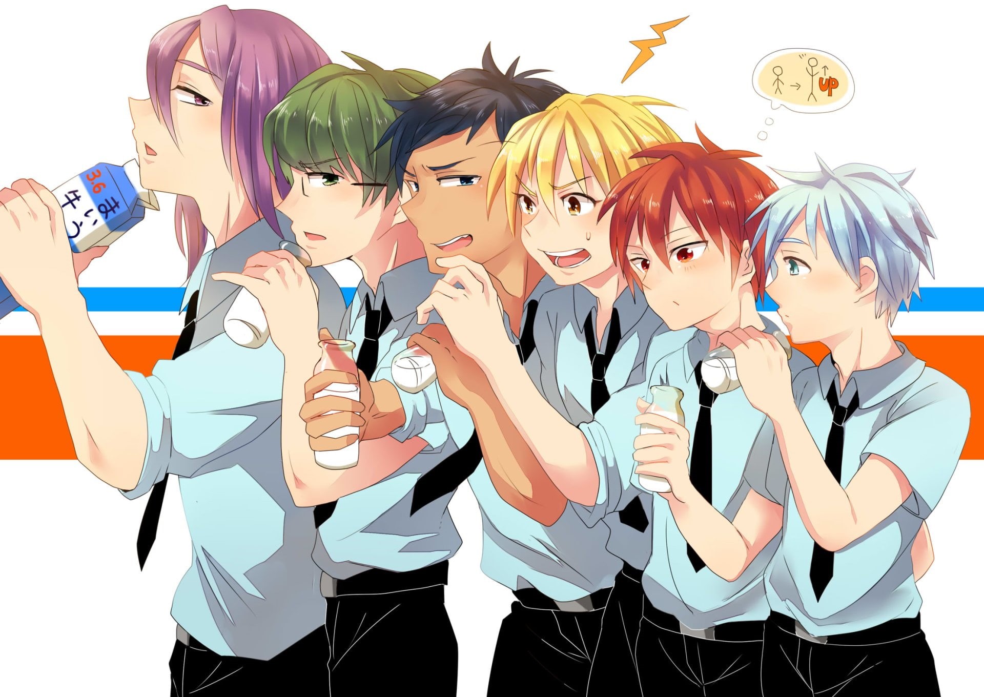 Shintarō Midorima, real people, three quarter length, casual clothing, generation, people, miracles, Anime, Atsushi Murasakibara, Tetsuya Kuroko, HD Wallpaper