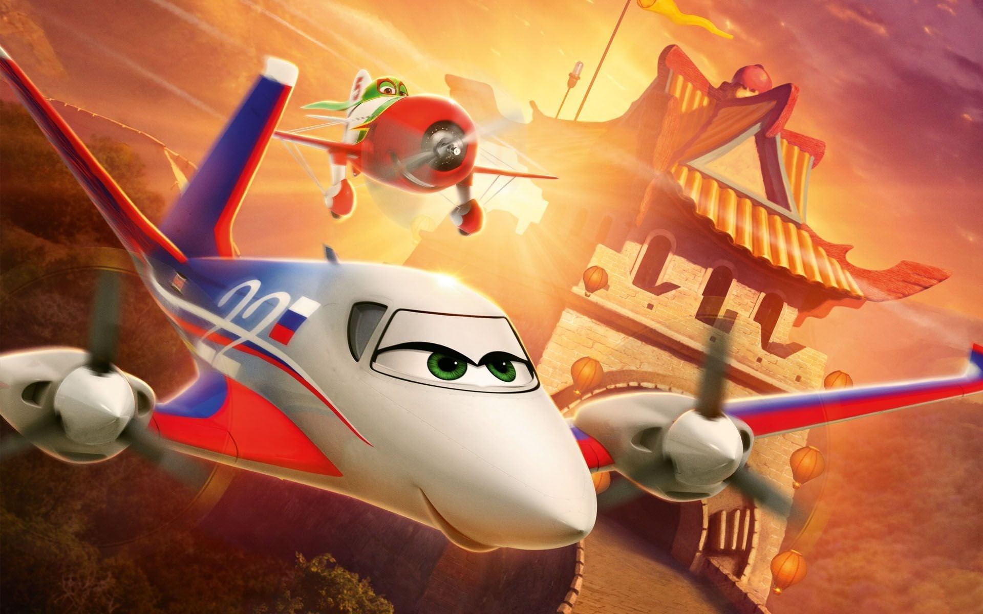 male, action, 1080P, race, The Chupacabra, Russian aircraft, Chupacabra, animation, female, 2013, Walt Disney, adventure, trees, China, Russian, Chinese wall, HD Wallpaper