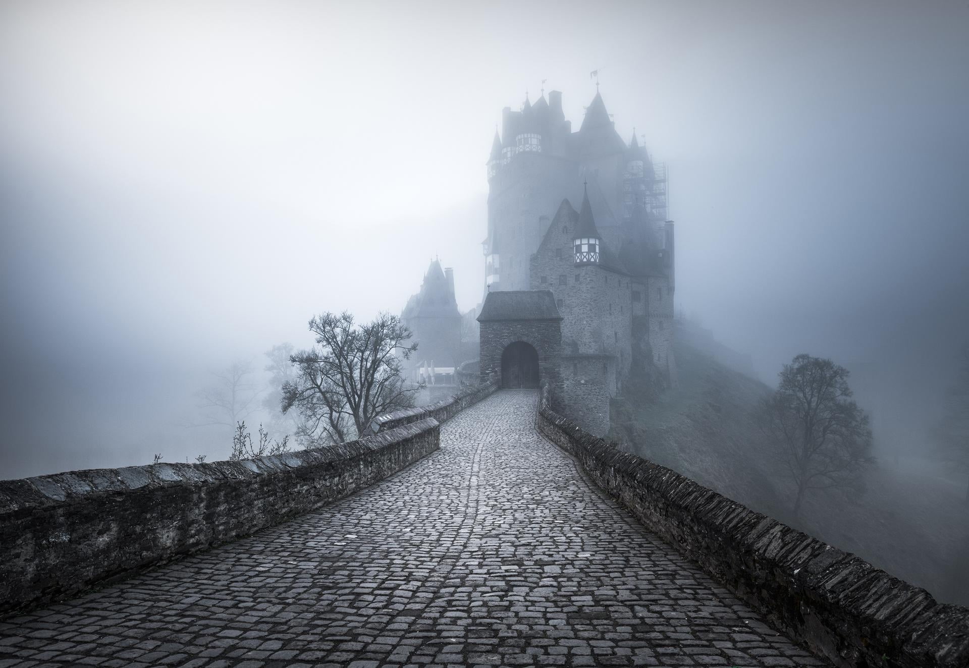 Castle Eltz, cobblestone, 1080P, mist, Germany, HD Wallpaper