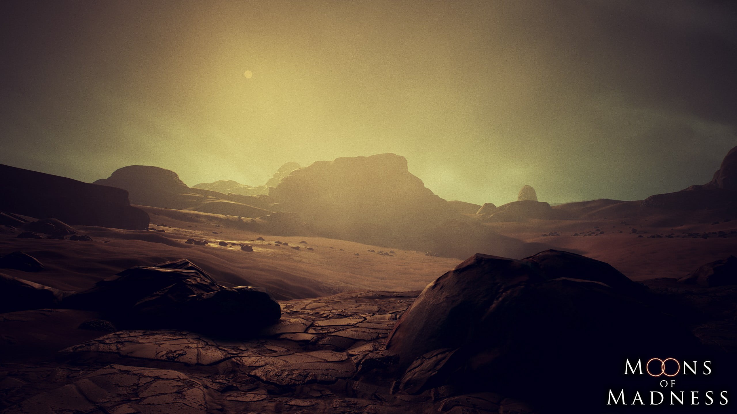 environment, moons of madness, travel, space, video games, tranquility, land, no people, Moon, wooden, landscape, travel destinations, frame, brown, 2K, HD Wallpaper