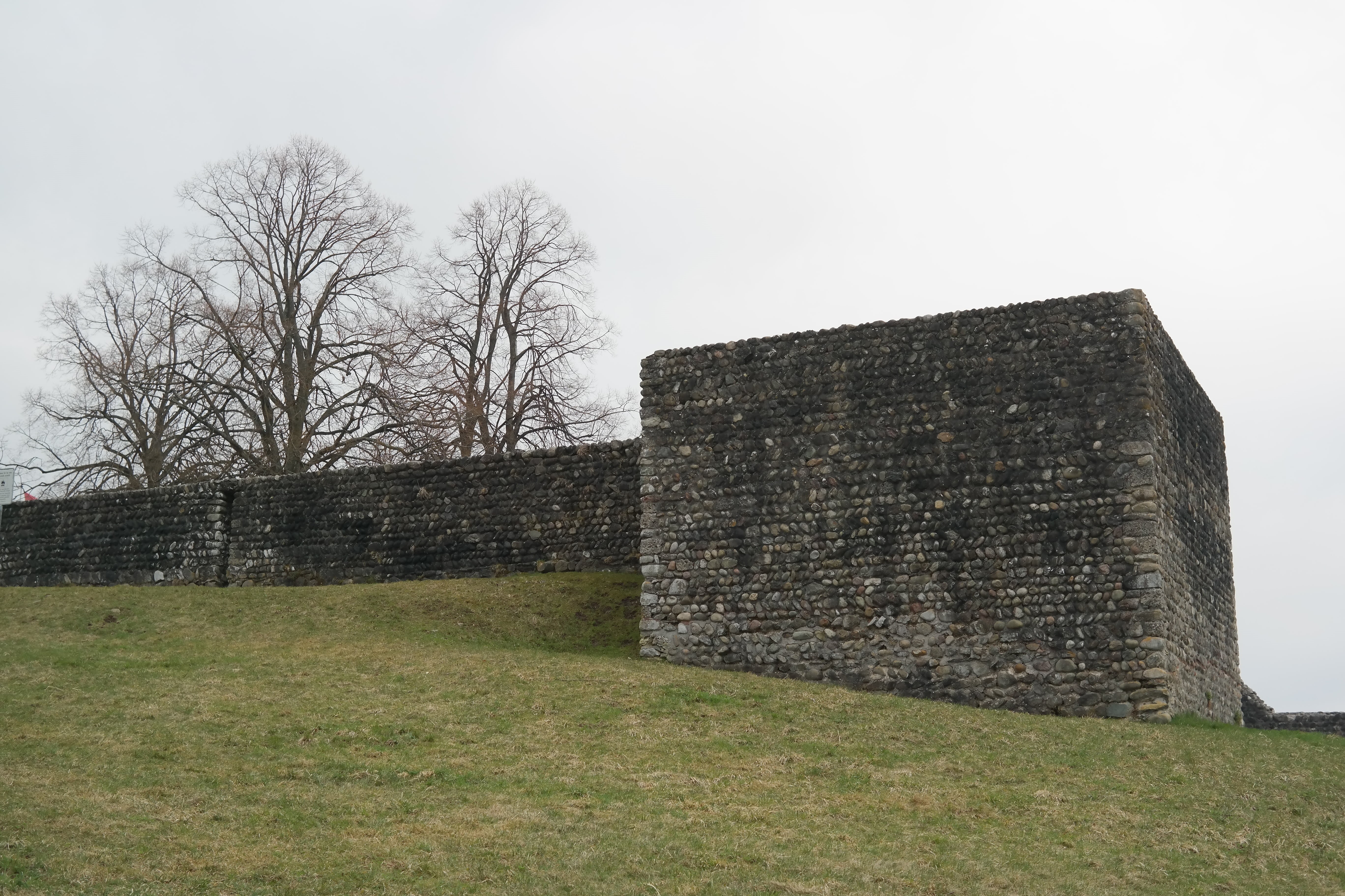 castle tower, tree, outdoors, irgenhausen, pfäffikon, architecture, kastell irgenhausen, castle, brick, sky, stone wall, switzerland, bare tree, plant, HD Wallpaper