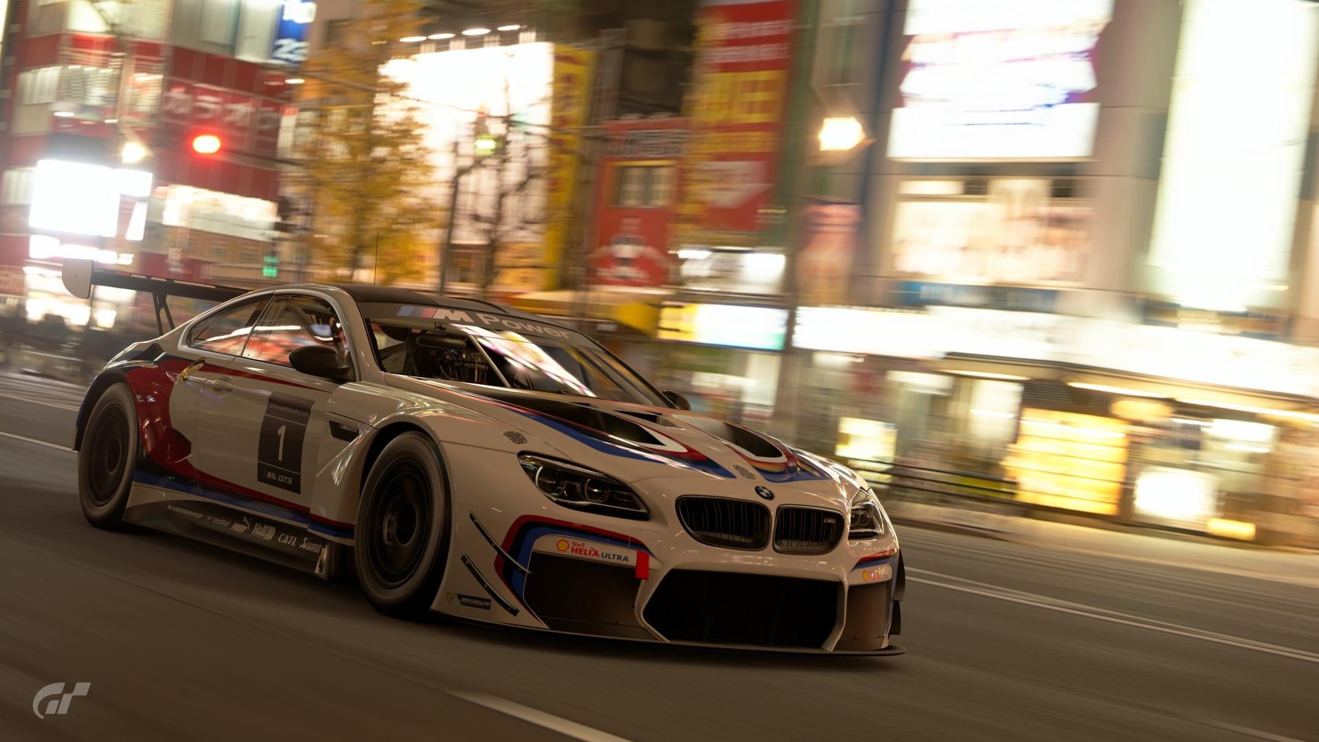 car, Gran Turismo Sport, motion, motor vehicle, road, nightlife, city street, on the move, illuminated, no people, architecture, mode of transportation, HD Wallpaper