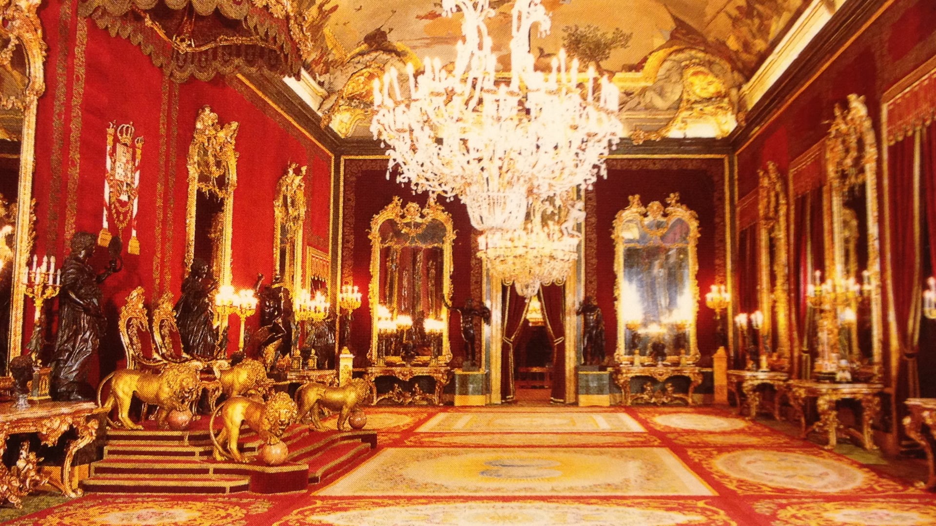 palacio, panoramico, interior, real, 1080P, madrid, HD Wallpaper