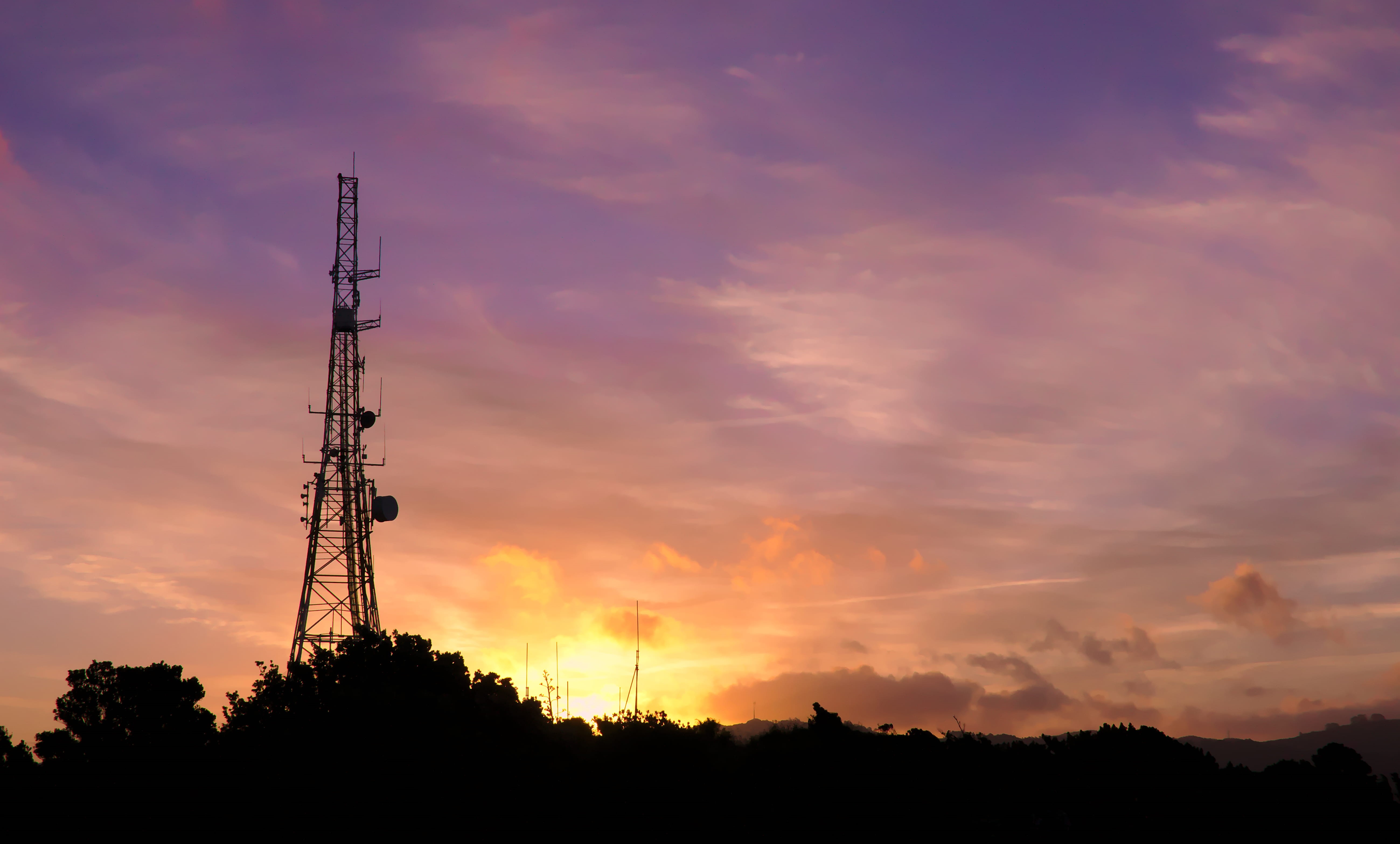 communication, mount victoria lookout, silhouette, purple, 5K, sky, global communications, beauty in nature, plant, connection, power supply, wireless technology, HD Wallpaper