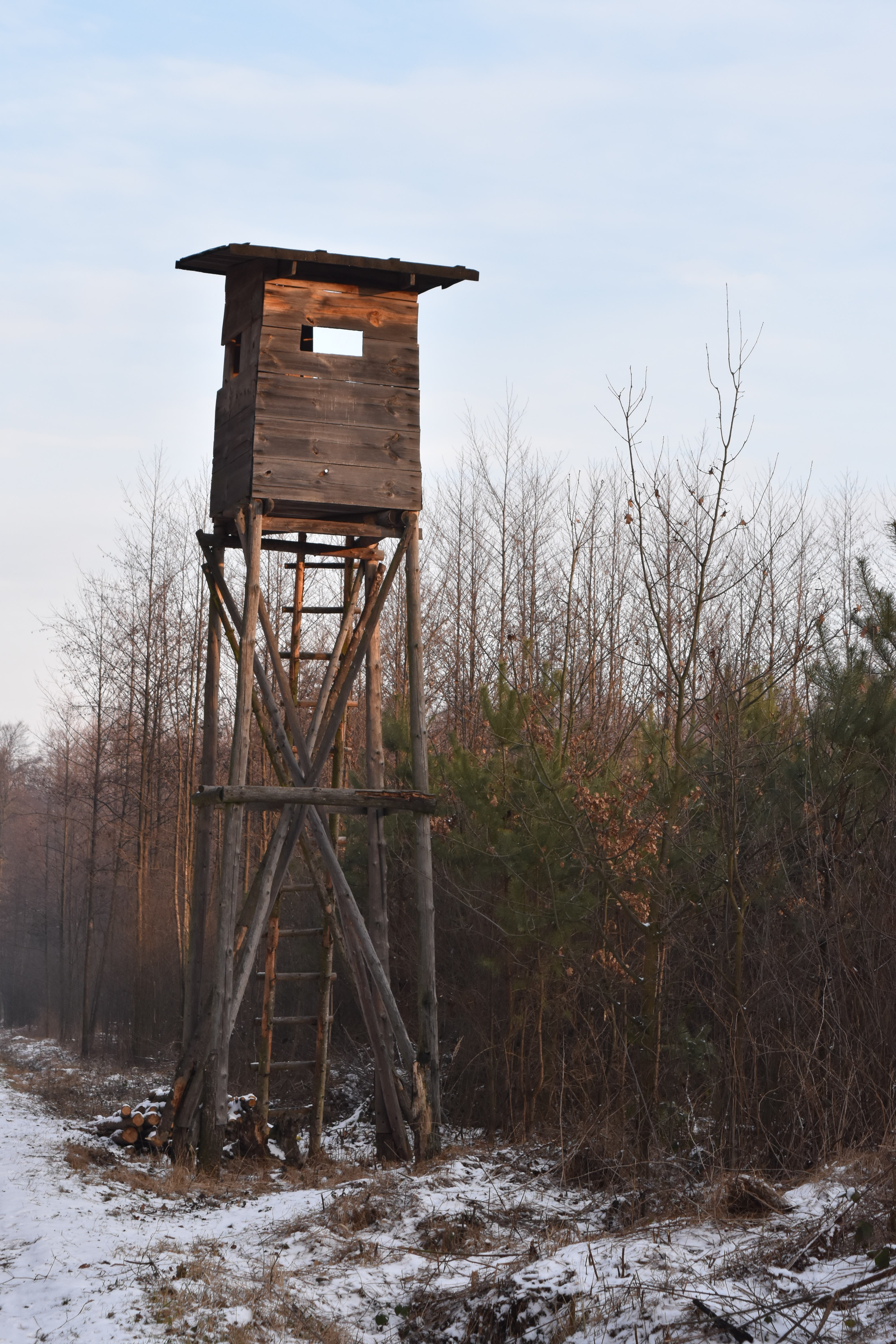 no people, winter, water conservation, outdoors, non-urban scene, snow, land, lookout tower, sky, forest, tranquility, scenics - nature, tower, architecture, Phone HD Wallpaper