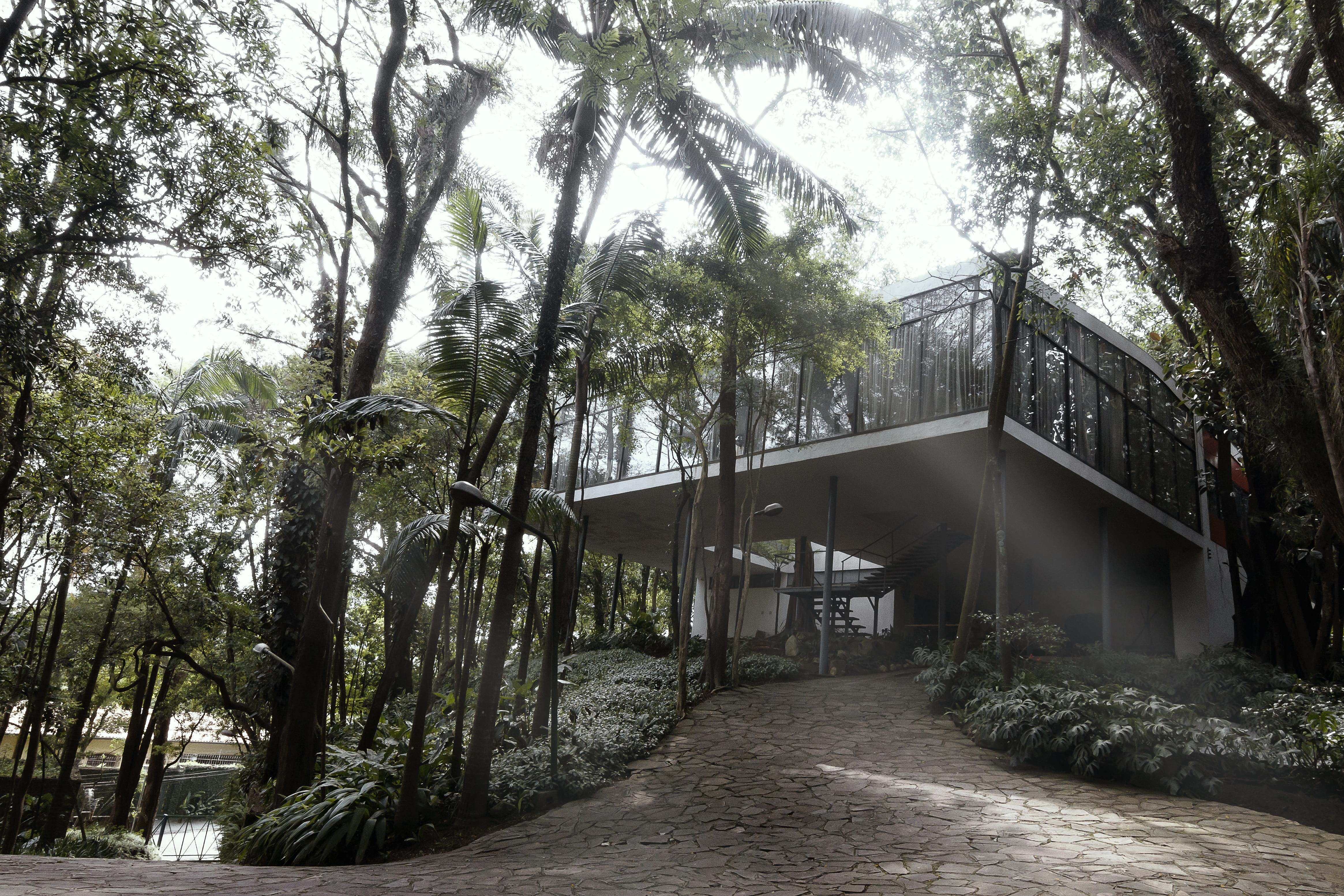architecture, lina bo bardi, brazil, 4K, land, casa de vidro lina bo bardi, casa de vidro, bridge, built structure, arquitetura, direction, tree, bridge - man made structure, HD Wallpaper