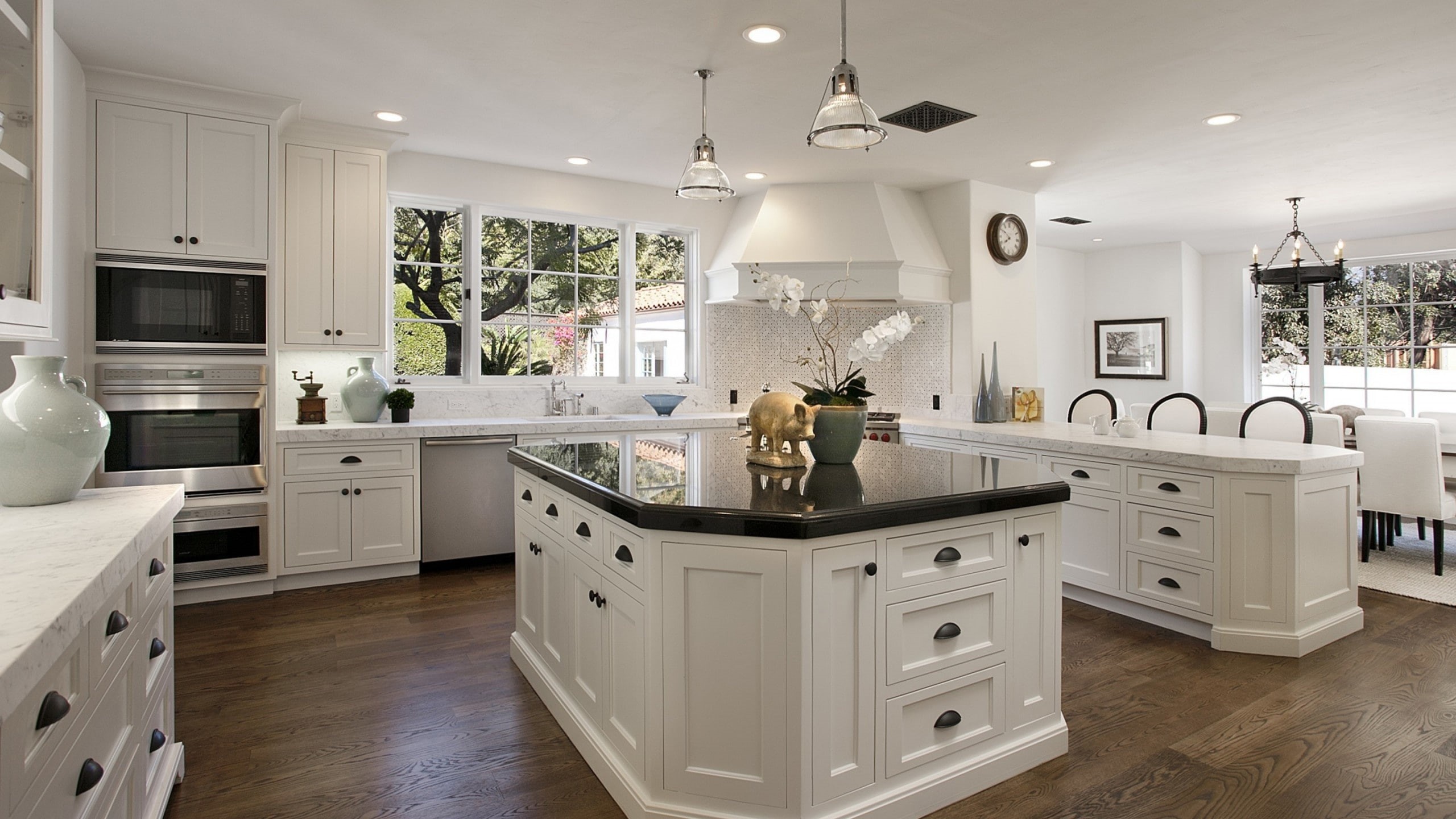 moderna, interior, muebles, 2K, blanco, cocina, HD Wallpaper