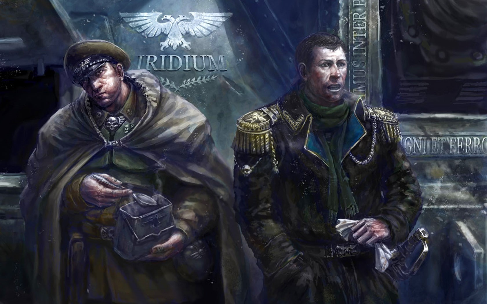 men, Warhammer 40,000, people, 720P, social issues, standing, portrait, law, indoors, two people, smiling, night, communication, clothing, waist up, three quarter length, HD Wallpaper