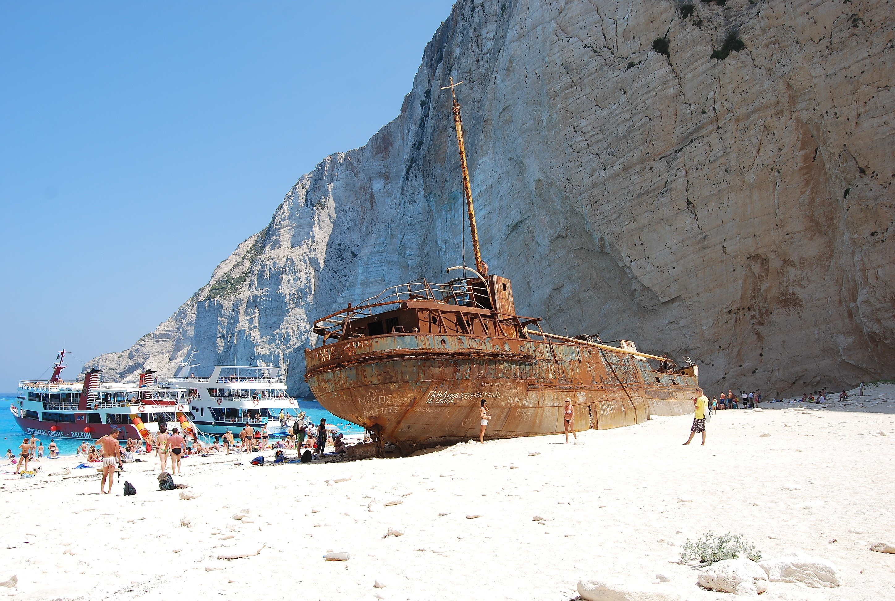 turquoise, ocean, real people, emerald, amazing, shipwreck, mode of transportation, nature, beautiful, the ship, sky, land, view, blue color, clear sky, HD Wallpaper