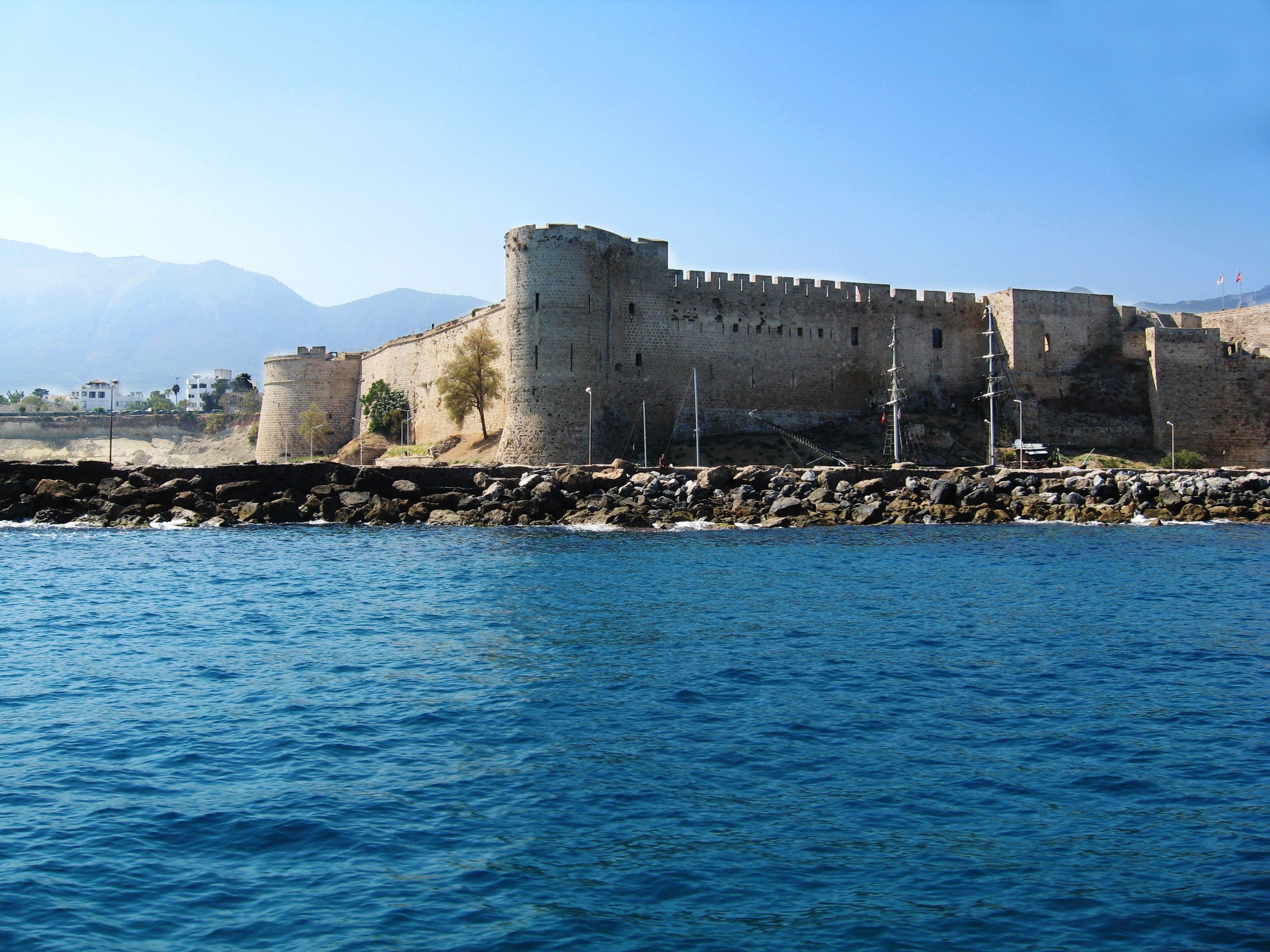 sky, coast, travel, harbor, coastline, famous Place, historical, mediterranean Sea, turkey, walls, sea, water, 2K, architecture, ancient, tourism, old, HD Wallpaper