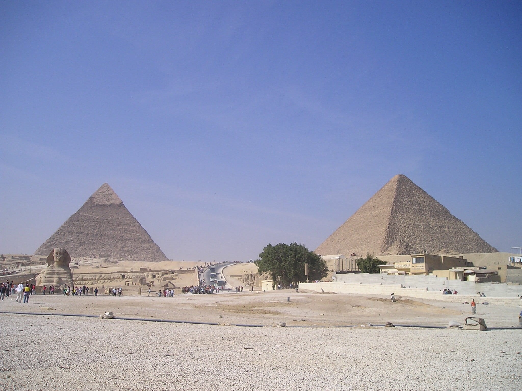 built structure, clear sky, two, Pyramids, triangle shape, weltwunder, egyptians, Cheops, nature, 1080P, arid climate, Chephren, pyramid, climate, shape, HD Wallpaper