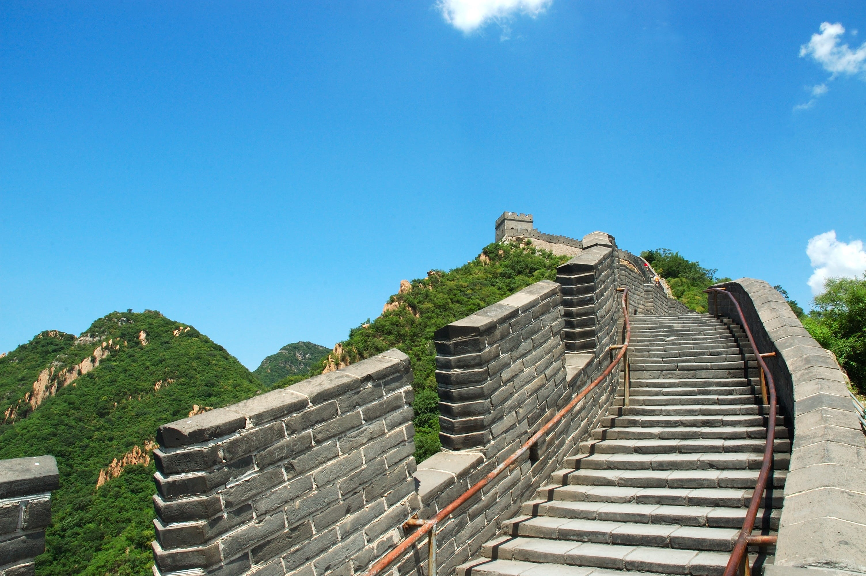 2K, clear sky, China, china - East Asia, ancient, the way forward, nature, architecture, stone Material, old, mountain, archaeology, the past, staircase, HD Wallpaper