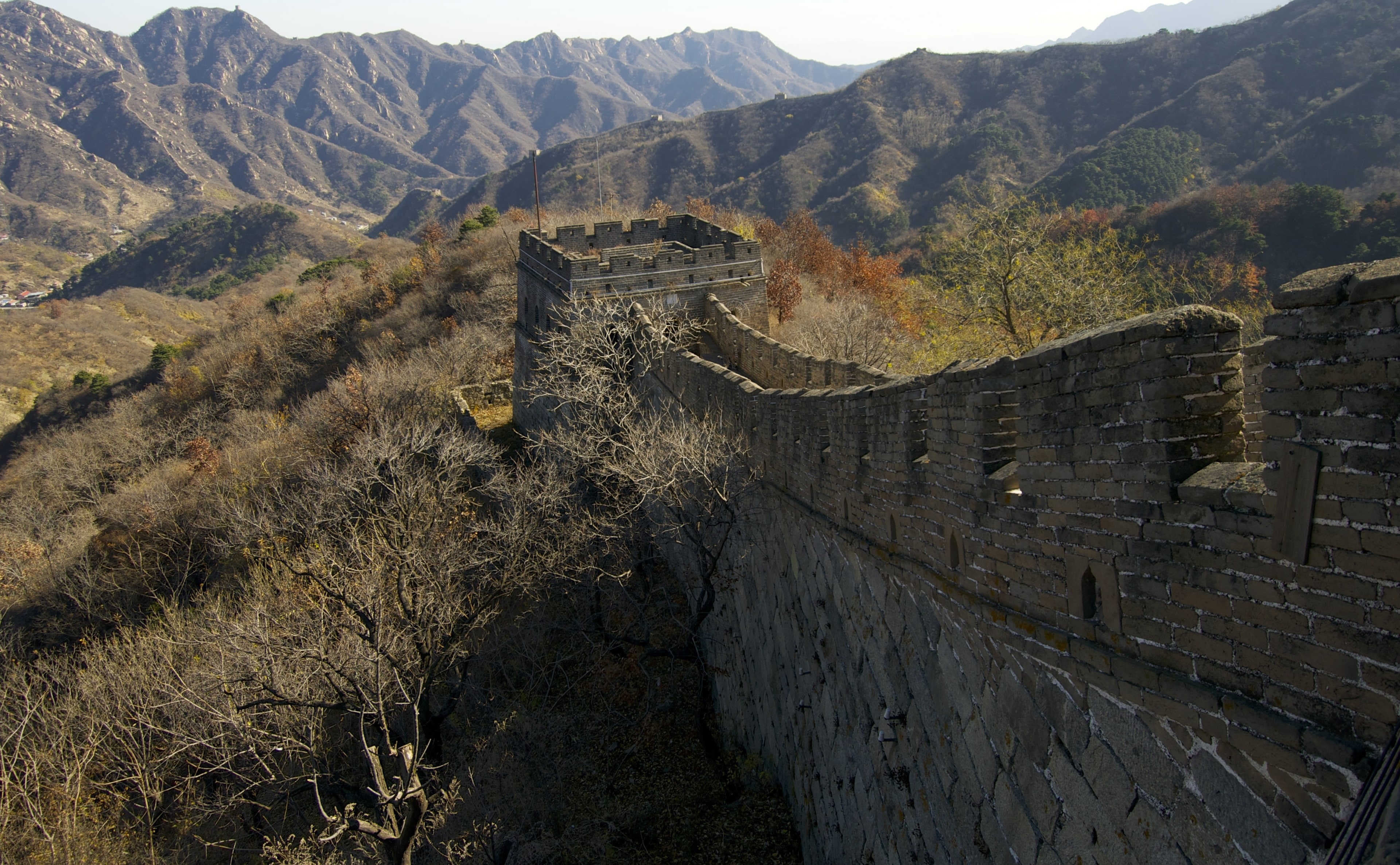 surrounding wall, Asia, great, fort, 4K, outdoors, history, building exterior, nature, Wall, scenics - nature, beijing, the past, landscape, travel destinations, HD Wallpaper