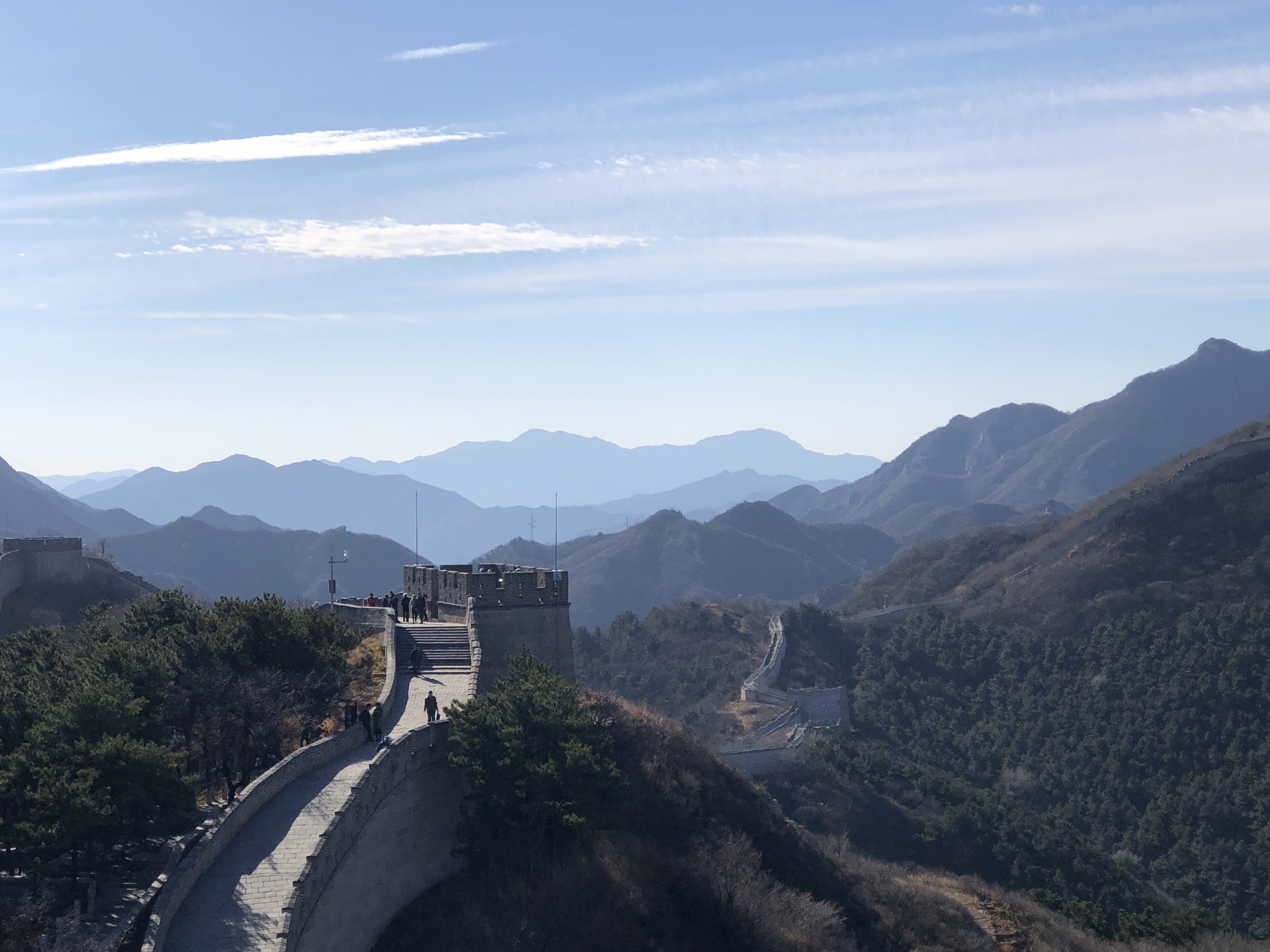 outdoors, road, panoramic, transportation, 4K, beauty in nature, Beijing, human, no people, landscape, river, mountain range, Great Wall, peak, scenery, HD Wallpaper