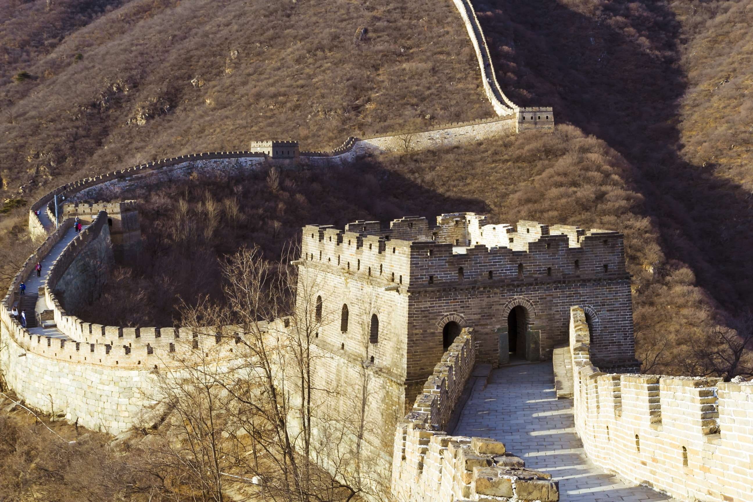 ancient civilization, the great wall, ancient, blue sky, wall, nature, travel, the city walls, no people, day, mountain, arch, built structure, travel destinations, HD Wallpaper