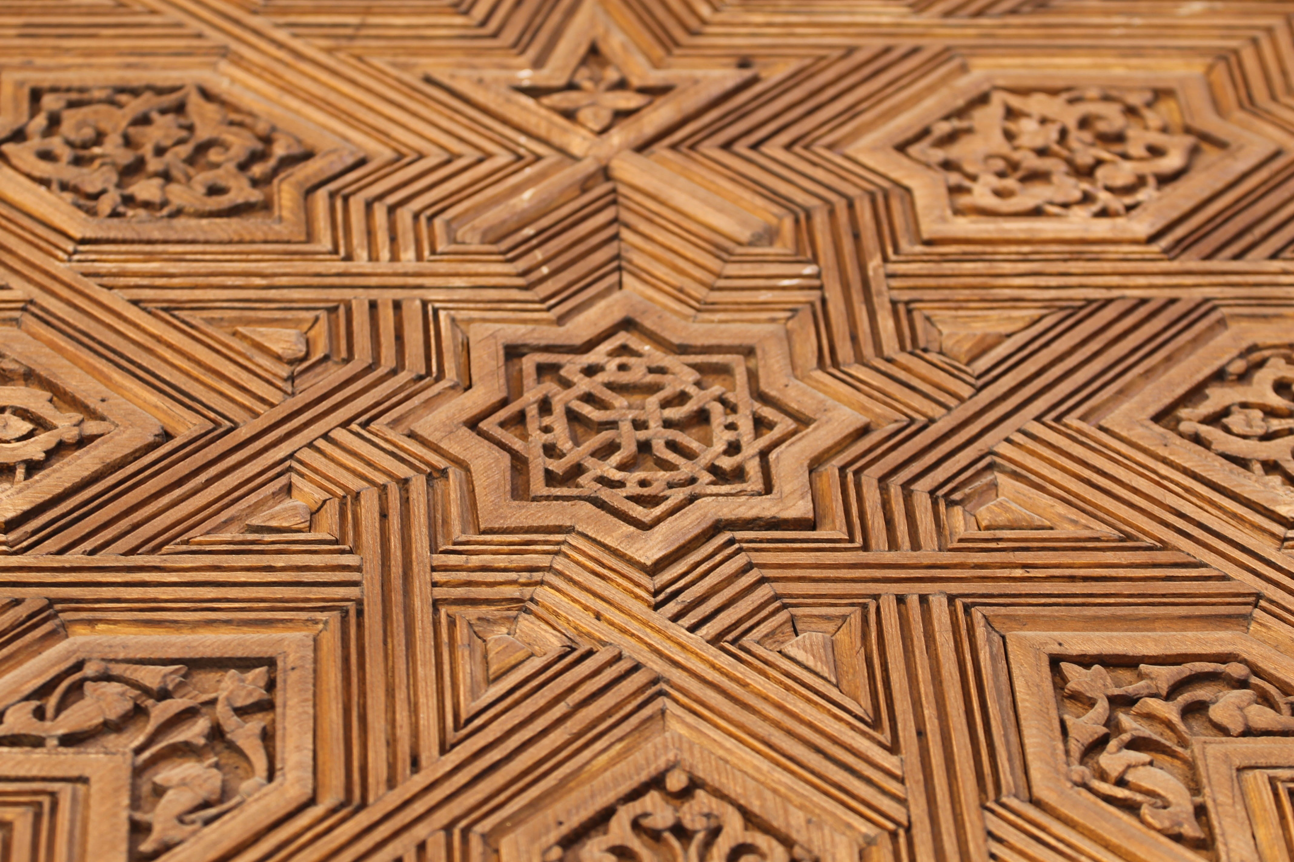 moorish, textured, repetition, backgrounds, art and craft, wood - material, crisscross, no people, craft, creativity, Alhambra, ornate, spain, Granada, HD Wallpaper